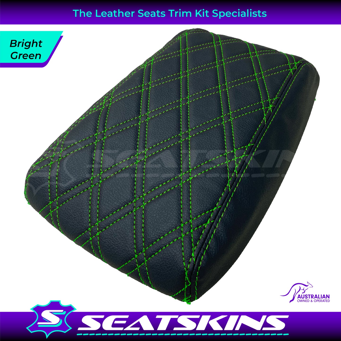 CUSTOM CONSOLE COVER TO FIT FORD BA BF TWIN DIAMOND STITCH CHOOSE COLOUR