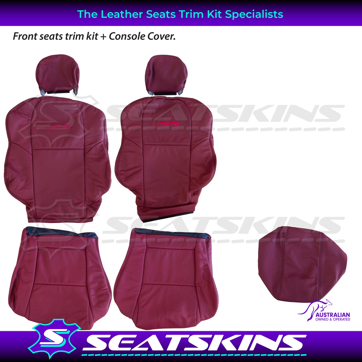 LEATHER SEATS TRIM KIT FOR HOLDEN VT-VX-VU SS 2 SEATS REDHOT