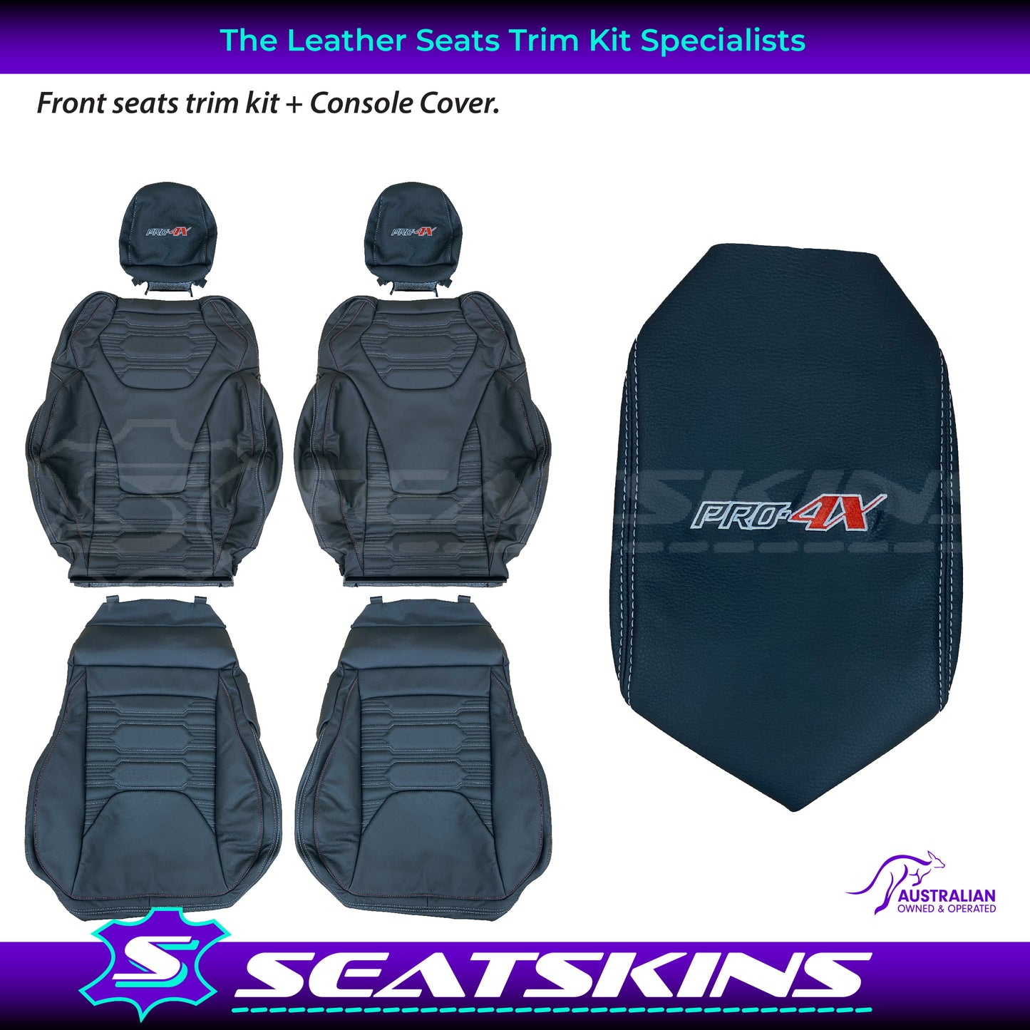 LEATHER SEATS TRIM KIT FOR NISSAN NAVARA NP300 PRO4X UTE X VF GTS STYLE BLACK WHITE RED