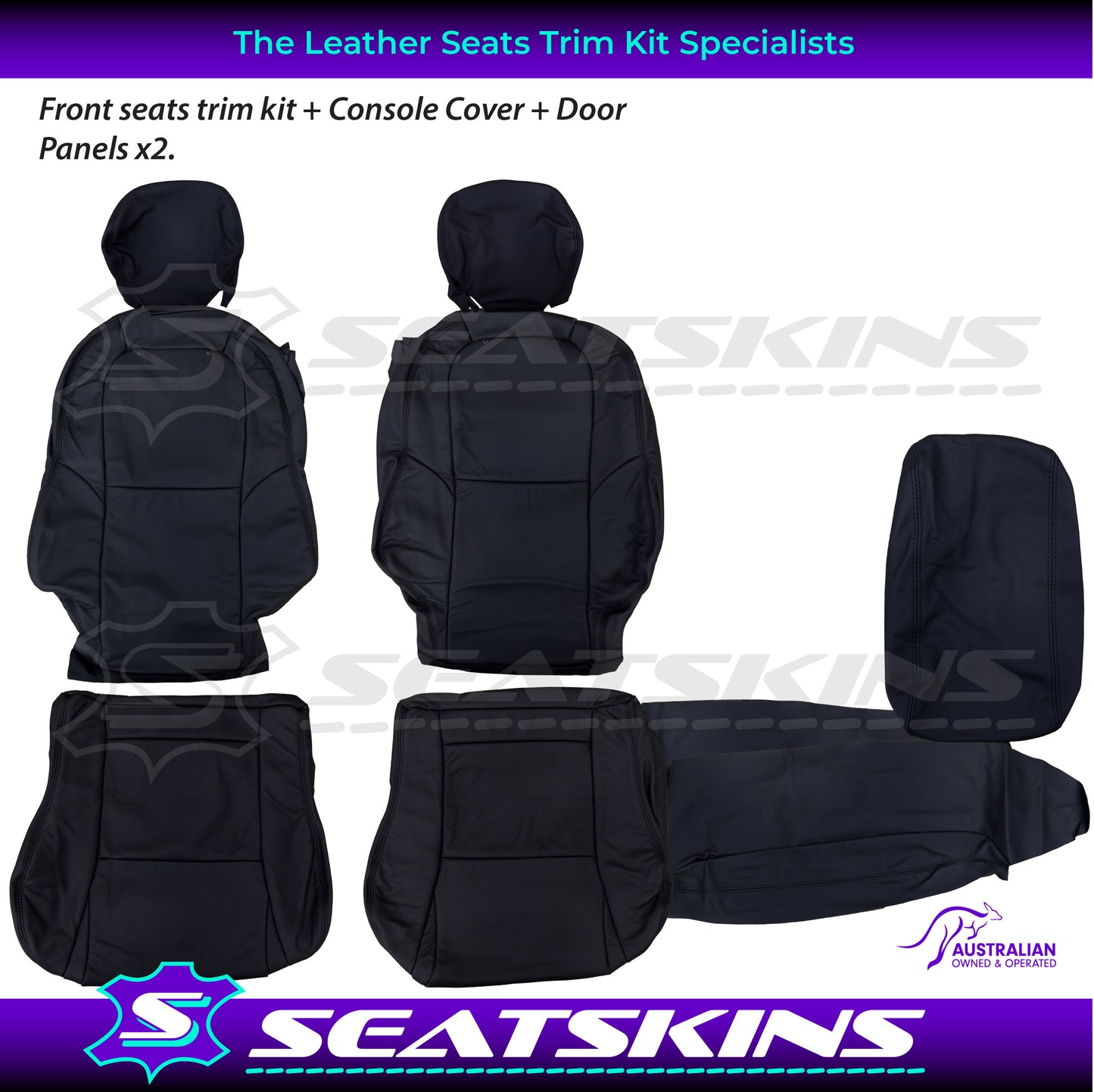 LEATHER SEATS TRIM KIT FOR VX/VY MONARO 2 SEATS BLACK LEATHER