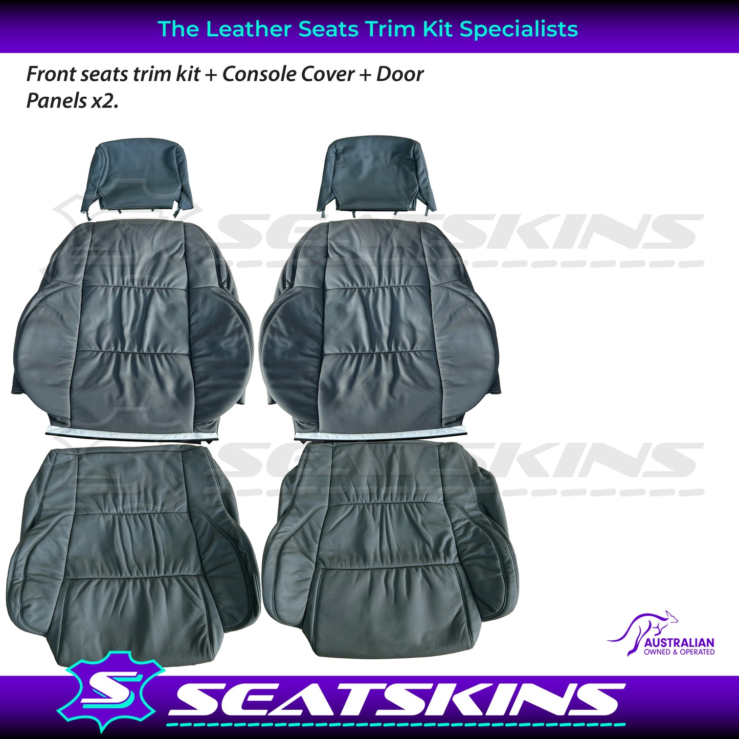 LEATHER SEATS TRIM KIT FOR HSV VS DEVONISH MALOO SENATOR CLUBSPORT GTS GREY 2 SEATS