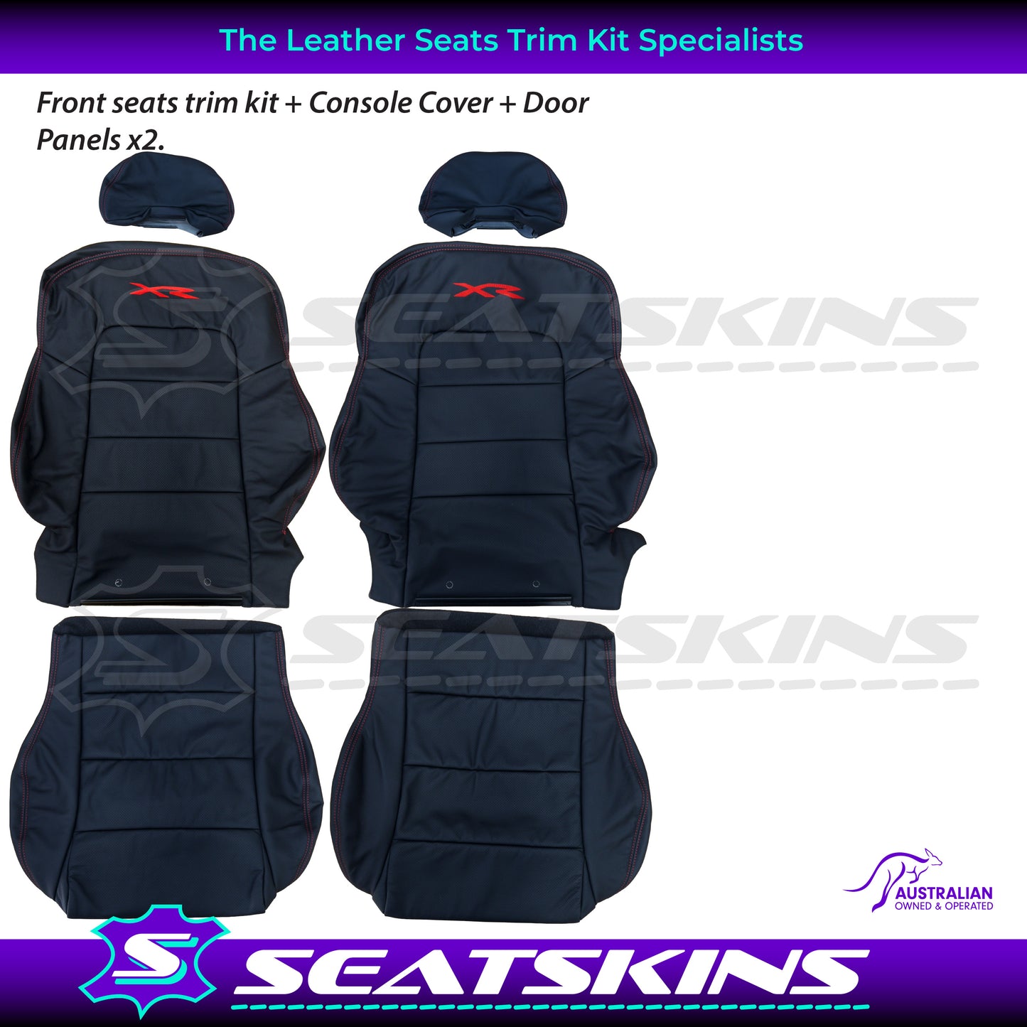 LEATHER SEATS TRIM KIT FOR FORD BA/BF CHOOSE YOUR COLOUR XR LOGO OEM STYLE