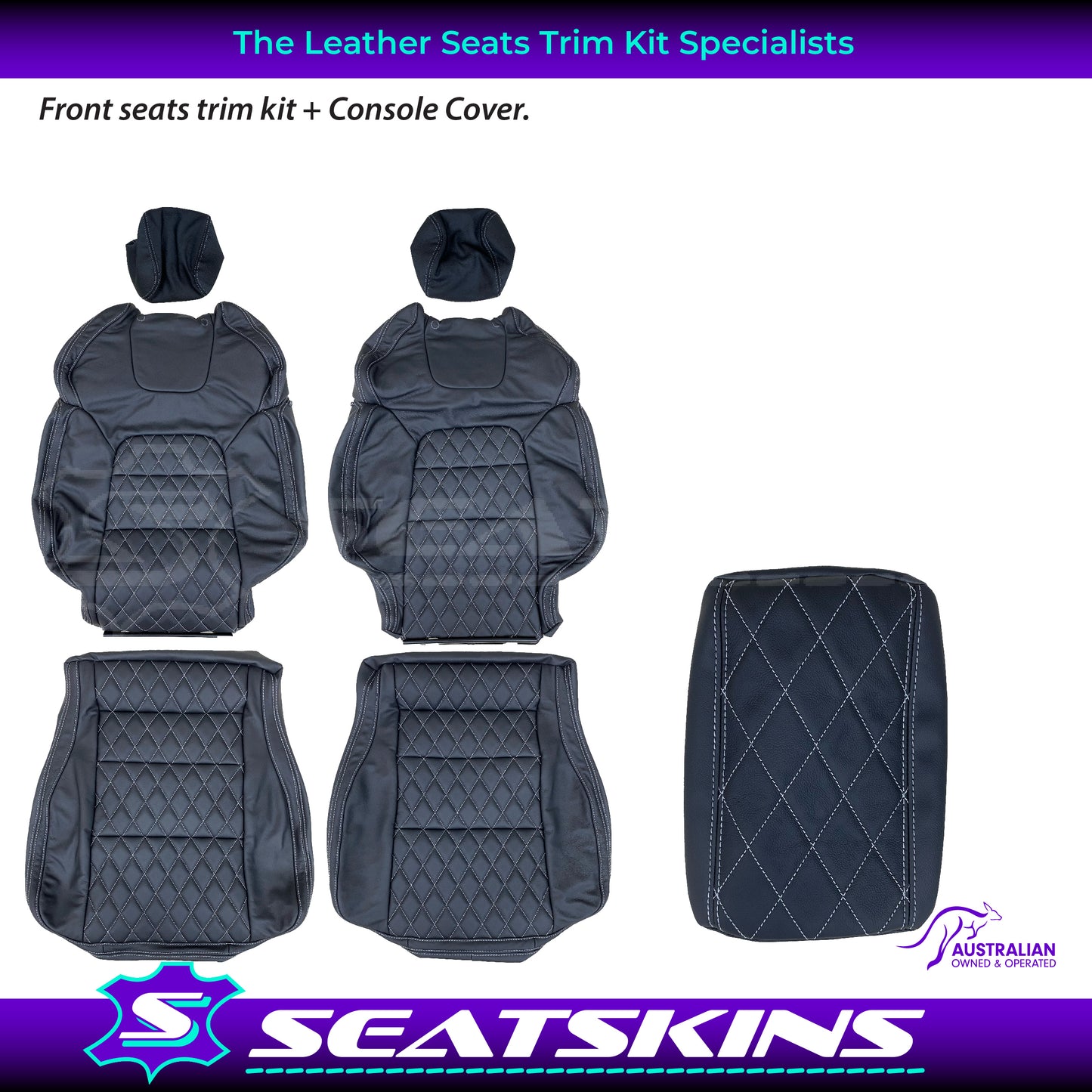 LEATHER SEATS TRIM KIT FOR VE HSV HOLDEN GTS / MALOO UTE 2 SEAT DIAMOND STITCH