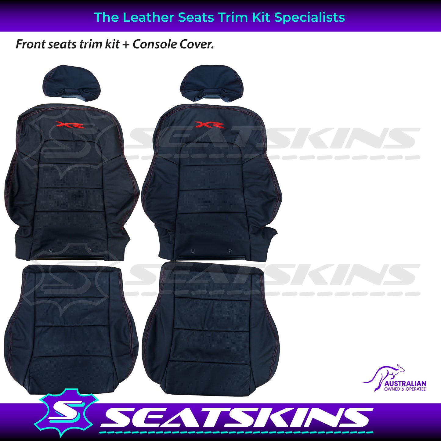 LEATHER SEATS TRIM KIT FOR FORD BA/BF CHOOSE YOUR COLOUR XR LOGO OEM STYLE