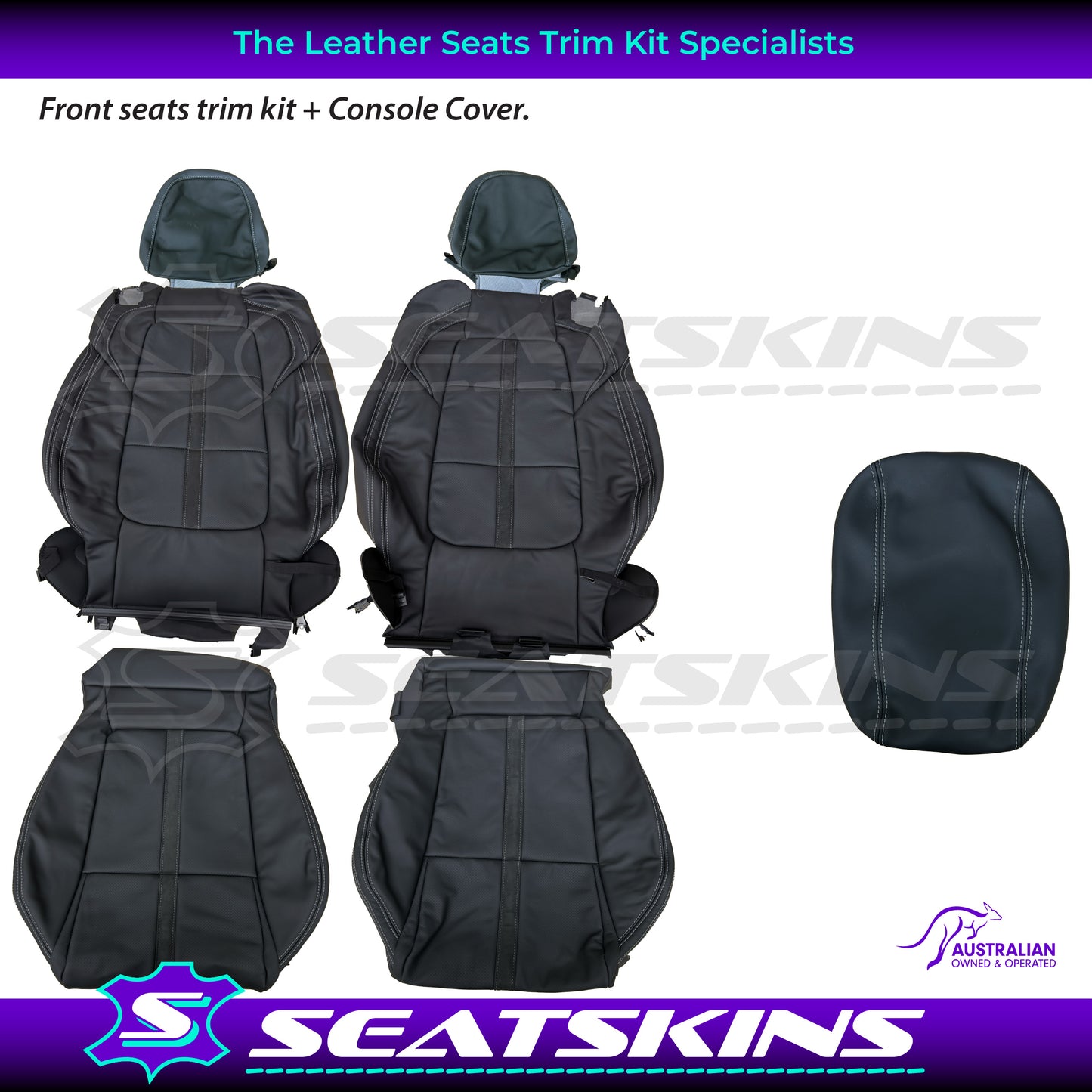 LEATHER SEATS TRIM KIT FOR VF SS/SSV/REDLINE UTE NAPPA LEATHER WITH SILVER STITCHING