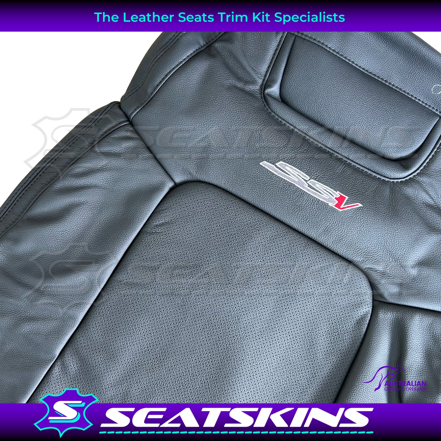 LEATHER SEATS TRIM KIT FOR HOLDEN VE SSV UTE SSV LOGO EMBROIDERED WITH RED V