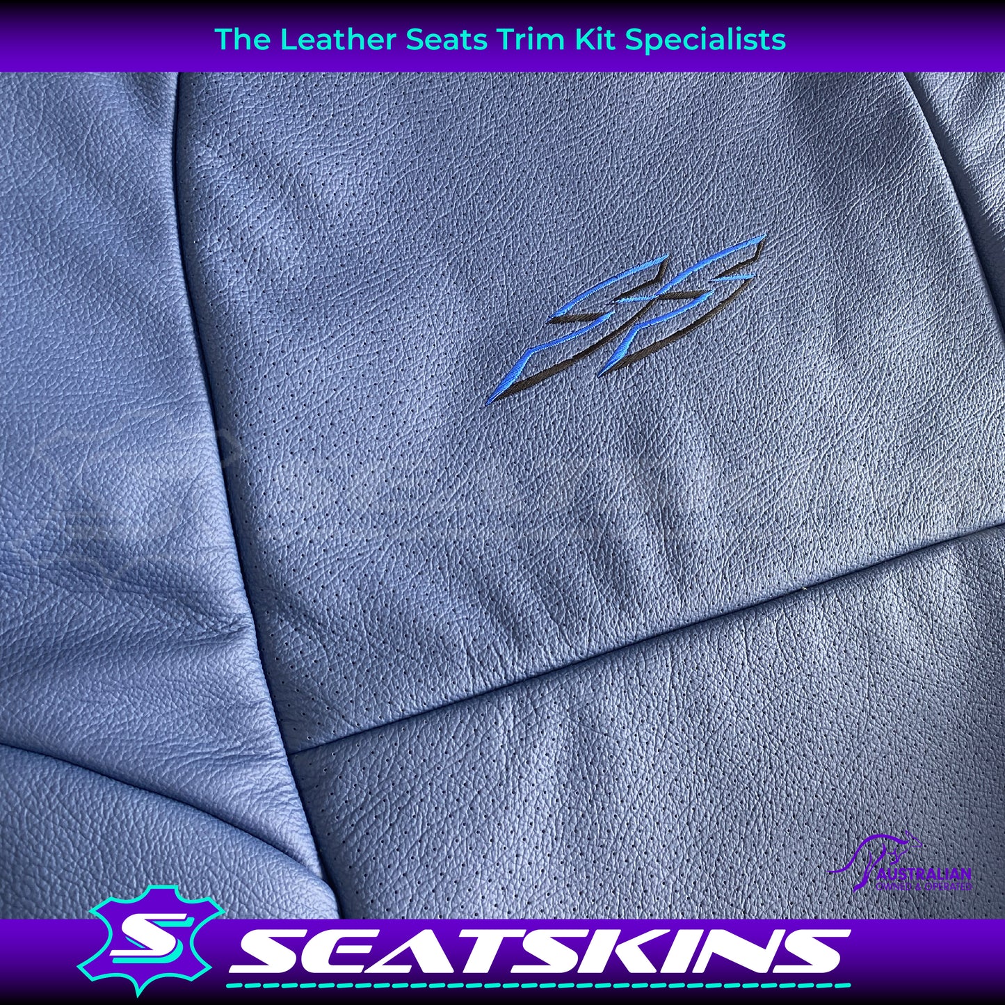 LEATHER SEATS TRIM KIT FOR HOLDEN VY SERIES 1 SS UTE BLUE FACTORY STYLE