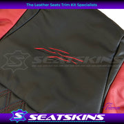 LEATHER SEATS TRIM KIT FOR VY/VZ SS UTE 2 FRONT SEATS RED/BLACK DIAMOND STITCH