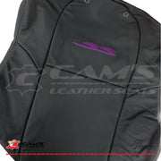 LEATHER SEATS TRIM KIT FOR HOLDEN VT/VX SS UTE BLACK WITH PURPLE STITCHING