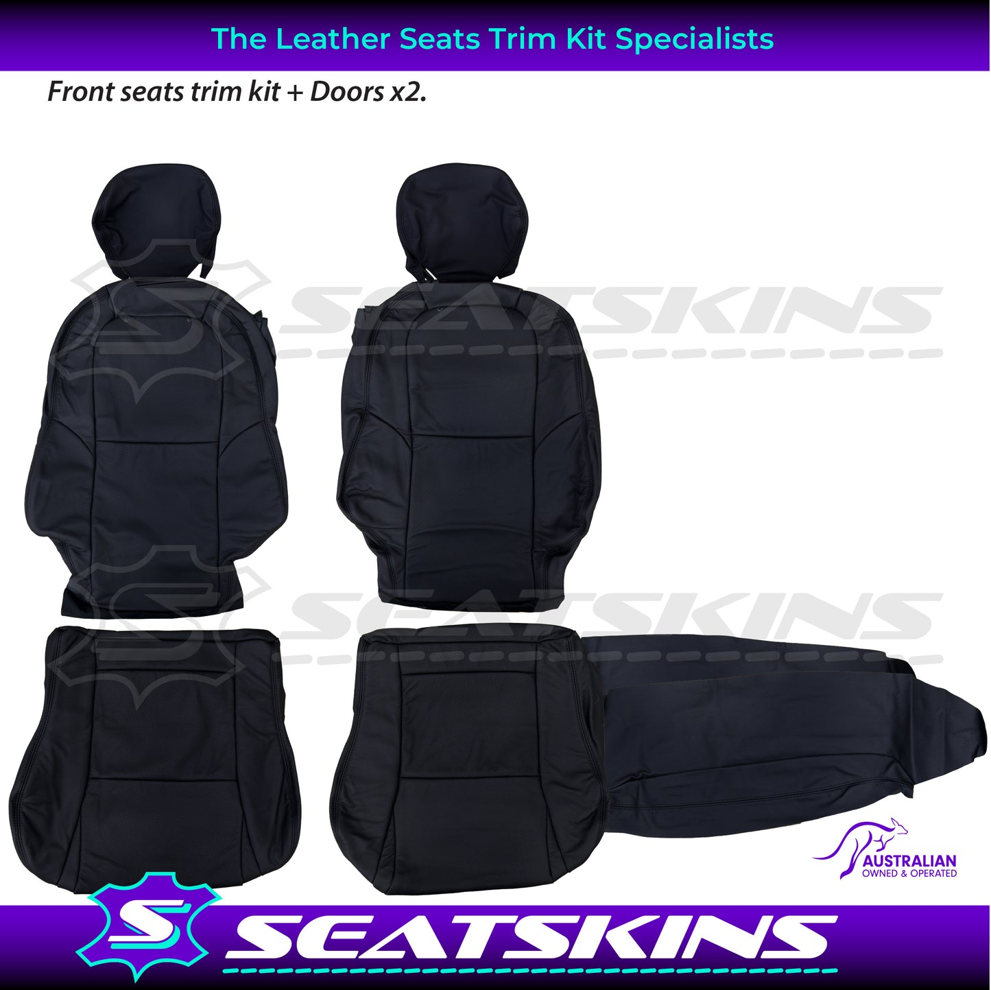 LEATHER SEATS TRIM KIT FOR VX/VY MONARO 2 SEATS BLACK LEATHER