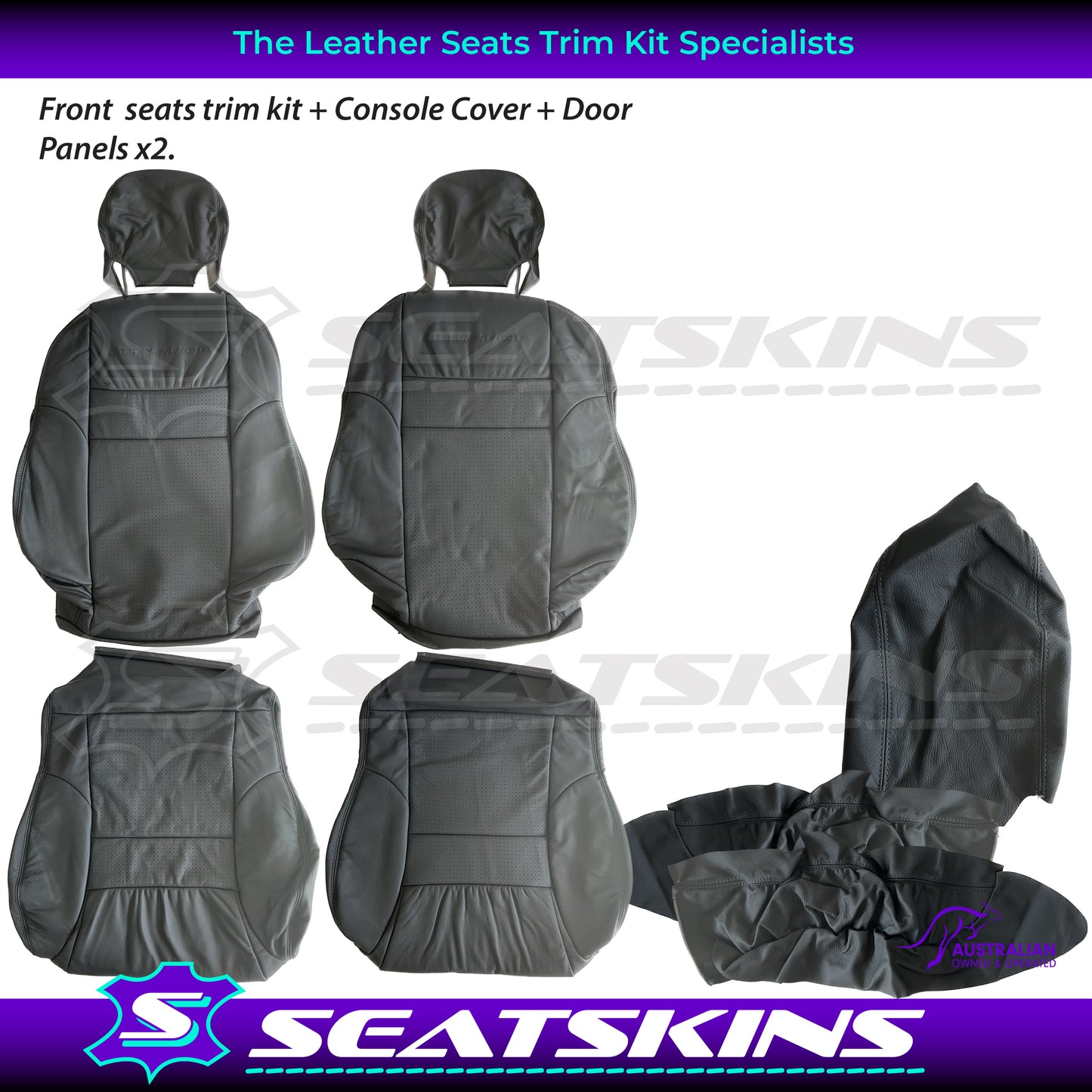 LEATHER SEATS TRIM KIT FOR HSV VT SENATOR PEWTER GREY 2 SEATER