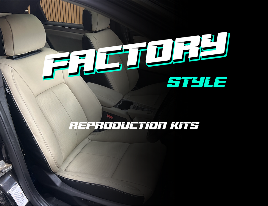 Factory style reproduction leather seat trim kits