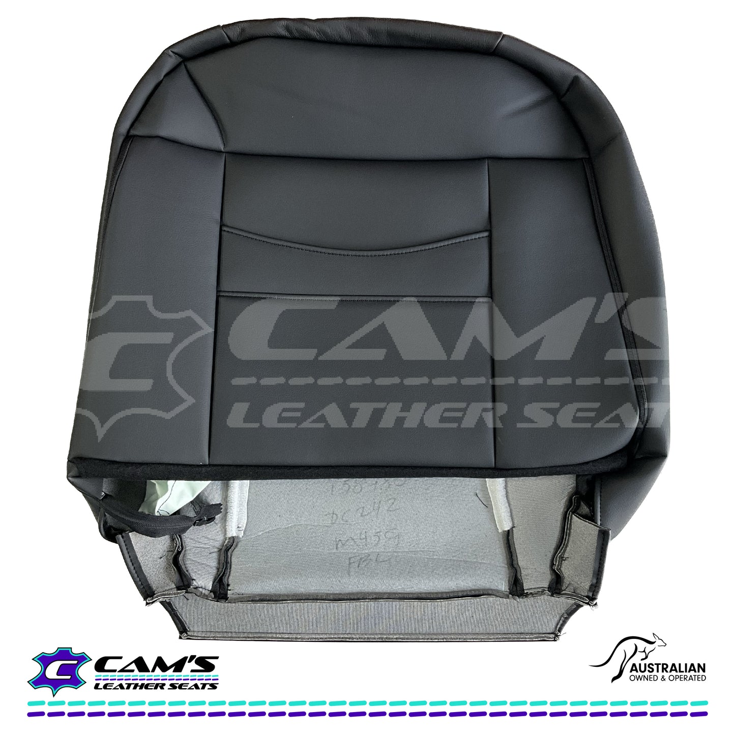 LEATHER SEATS TRIM KIT SKINS FOR RAM 1500 Black leather with Blue Stitching