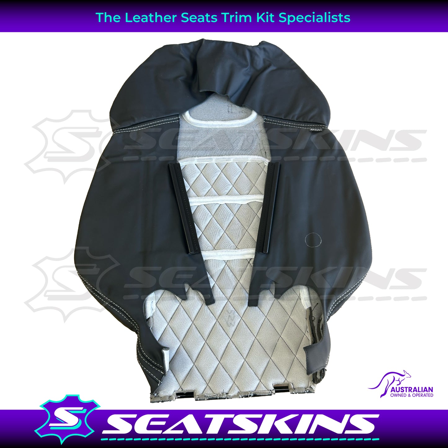 LEATHER SEATS TRIM KIT FOR HSV VE GTS UTE WHITE DIAMOND STITCHING HSV LOGO