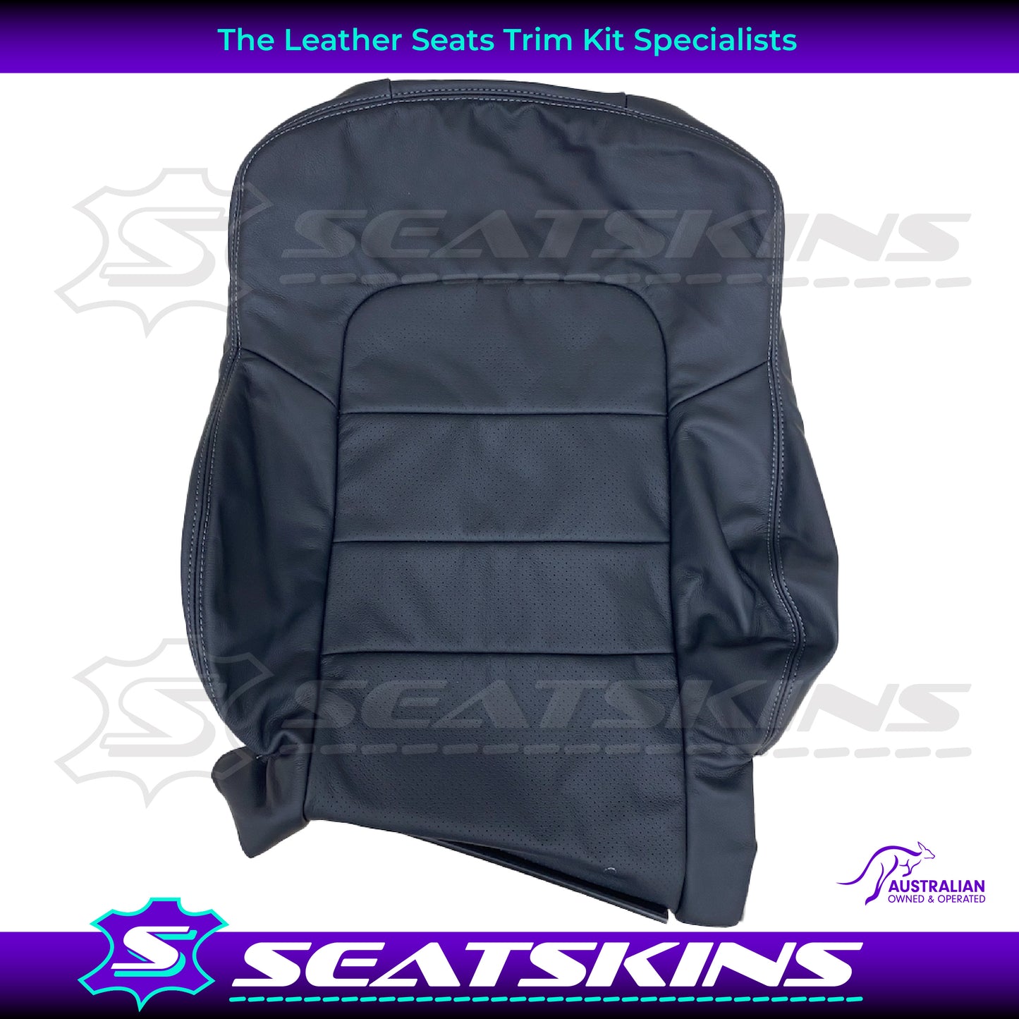 Leather Seats Trim Skins Kit to fit Ford XR BA/BF Ute 2 seats - Add Your Logo