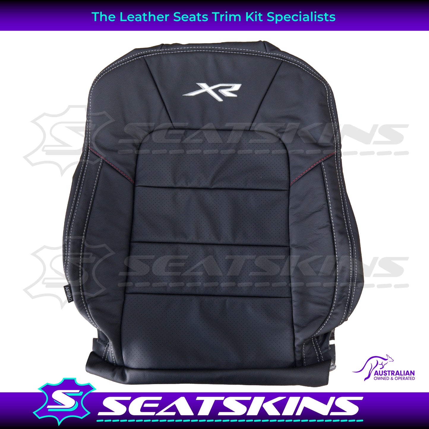 LEATHER SEATS TRIM KIT SKINS FOR FORD FG-X FALCON FRONT SEATS XR LOGO