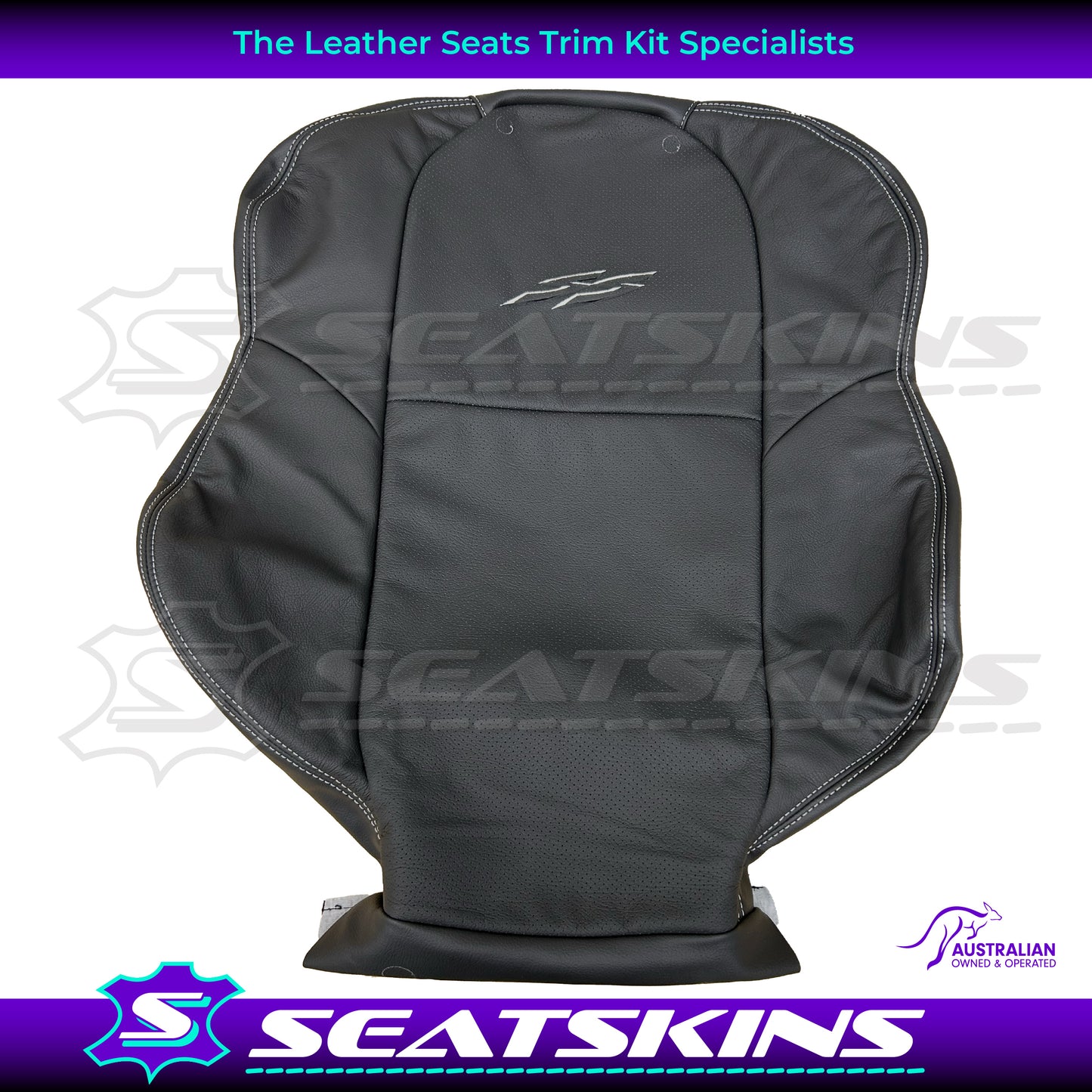 LEATHER SEATS TRIM KIT FOR HOLDEN VY SS SERIES 1 UTE WHITE STITCHING
