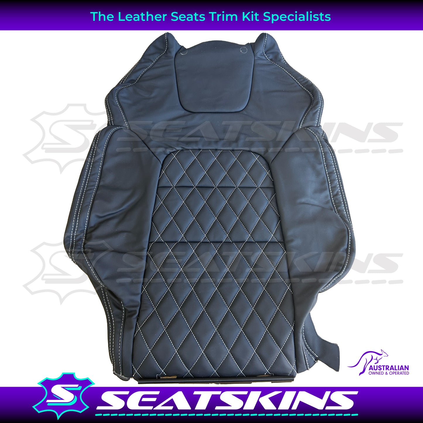 LEATHER SEATS TRIM KIT FOR HSV VE GTS UTE WHITE DIAMOND STITCHING HSV LOGO