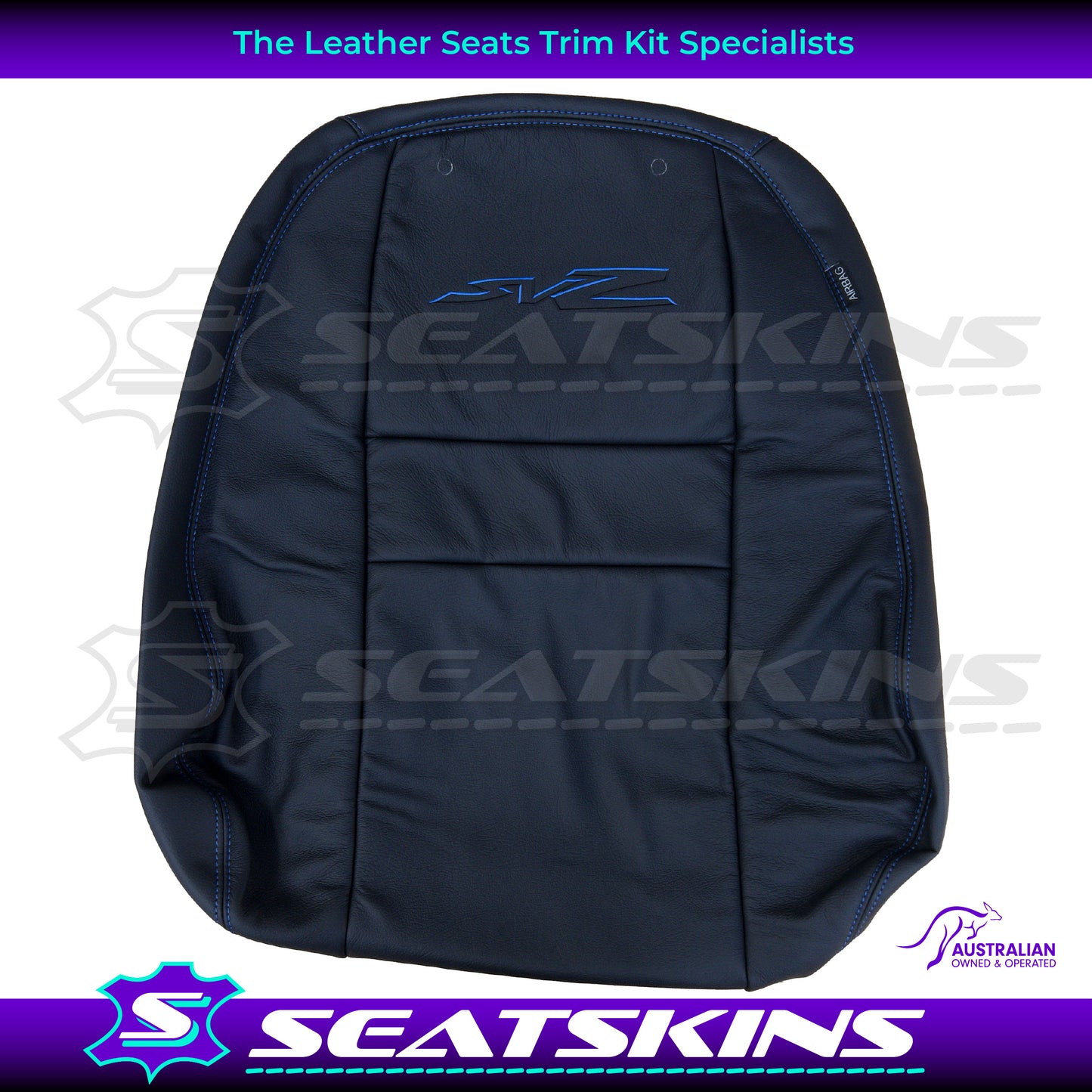 LEATHER SEATS TRIM KIT FOR HOLDEN VZ SVZ UTE BLUE STITCHING SVZ LOGO