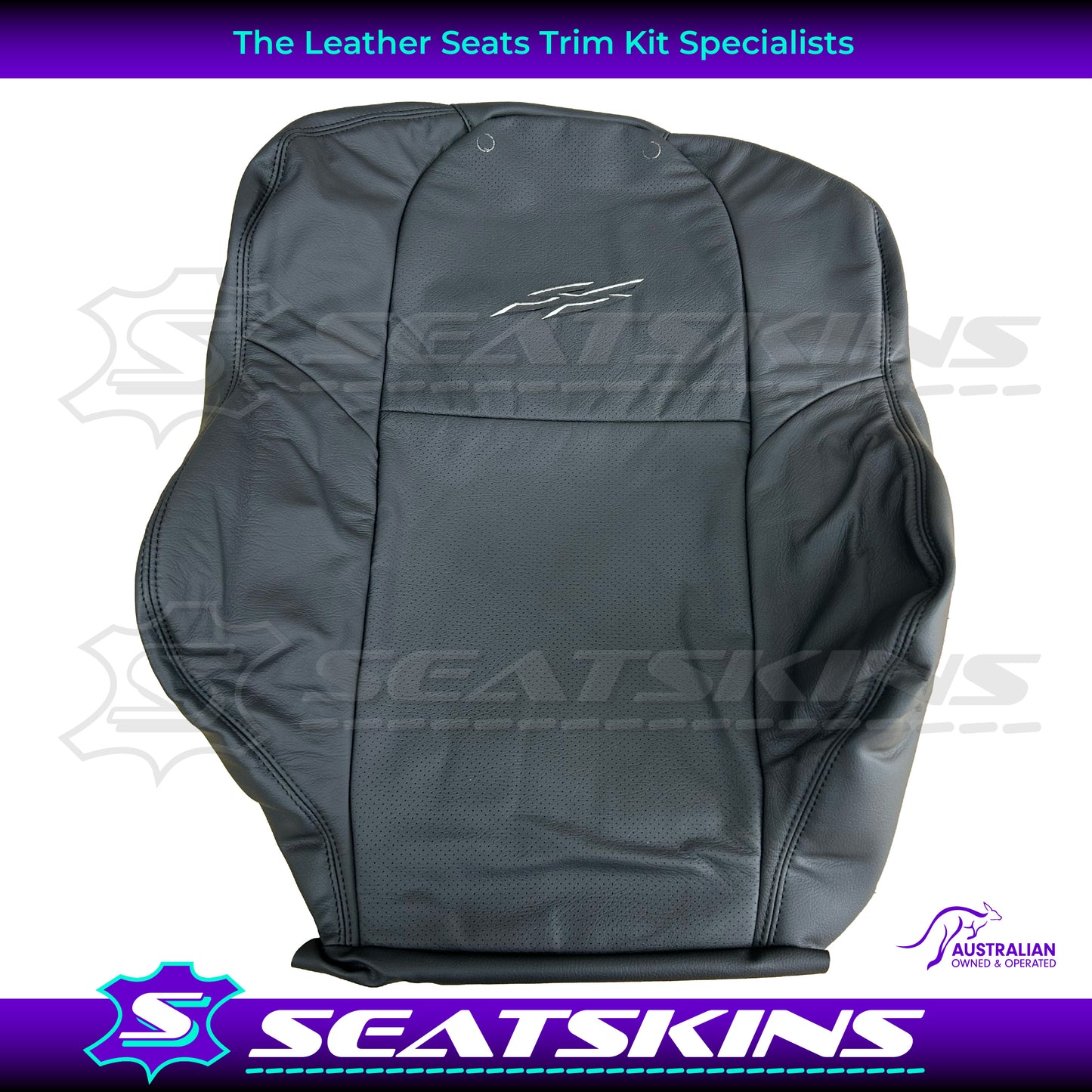 LEATHER SEATS TRIM KIT SKINS TO FIT HOLDEN VY SERIES 1 UTE BLACK/SILVER DIY INST