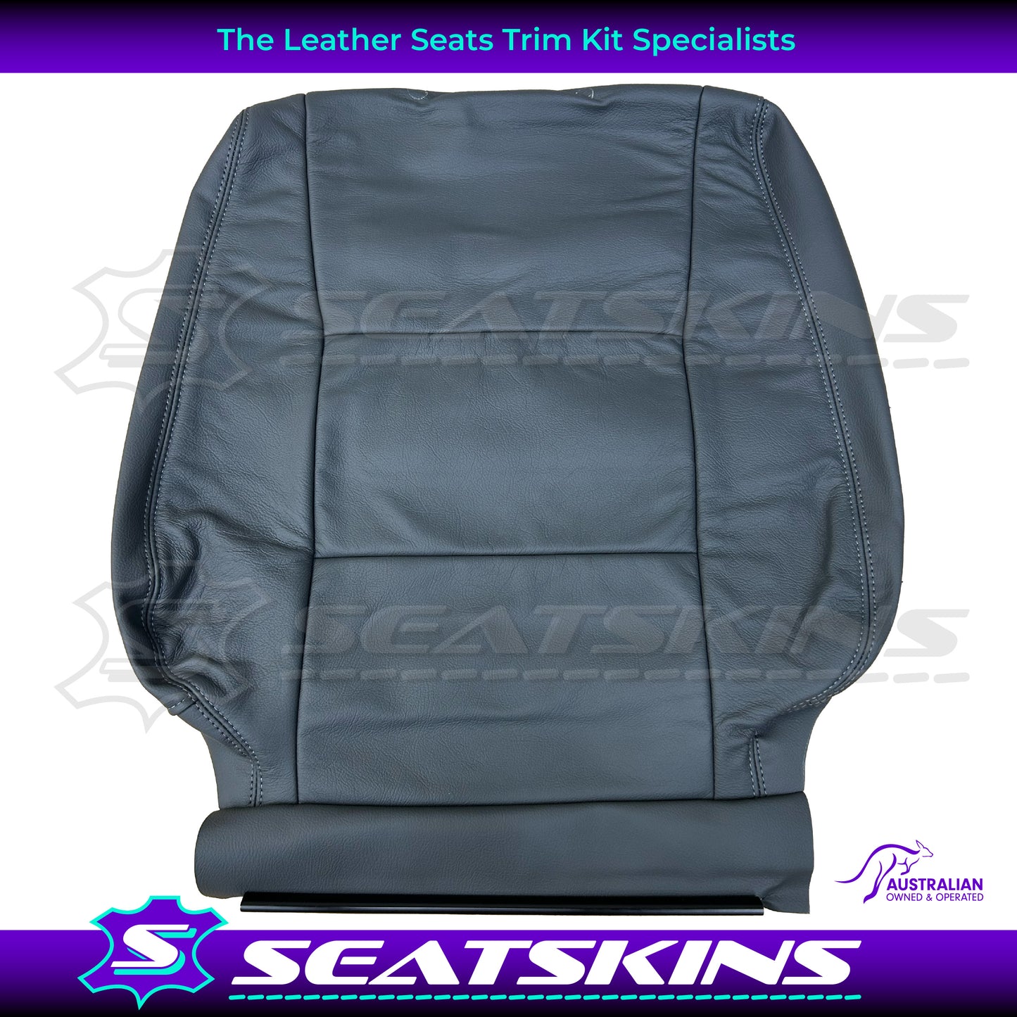 LEATHER SEATS TRIM KIT FOR TOYOTA 100/105 SERIES DARK GREY GREY STITCHING 2 FRONT SEAT GXL