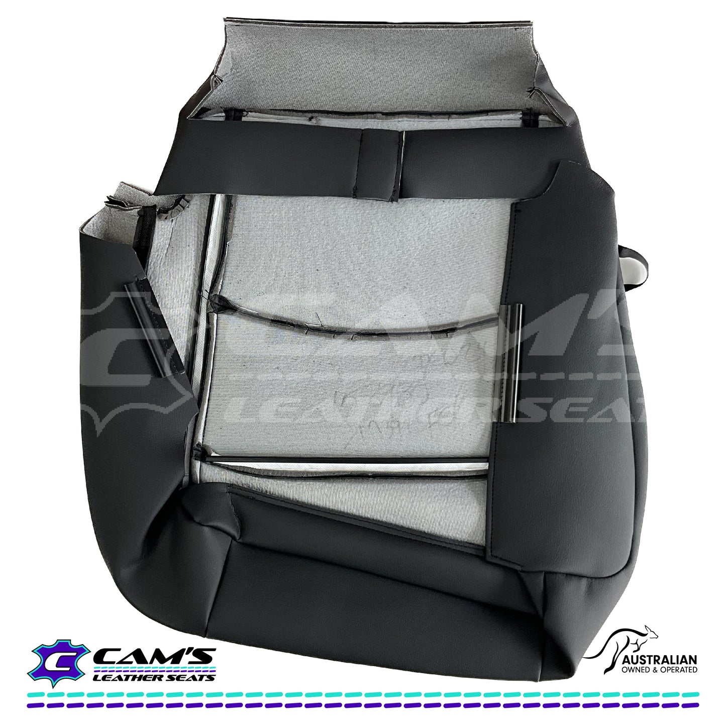 LEATHER SEATS TRIM KIT SKINS FOR RAM 1500 Black leather with Blue Stitching