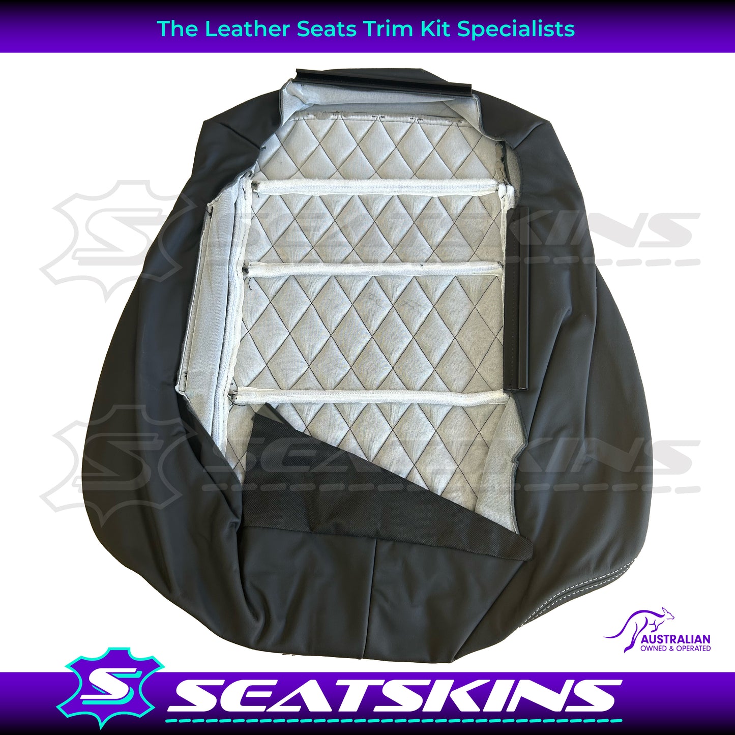 LEATHER SEATS TRIM KIT FOR HSV VE GTS UTE WHITE DIAMOND STITCHING HSV LOGO