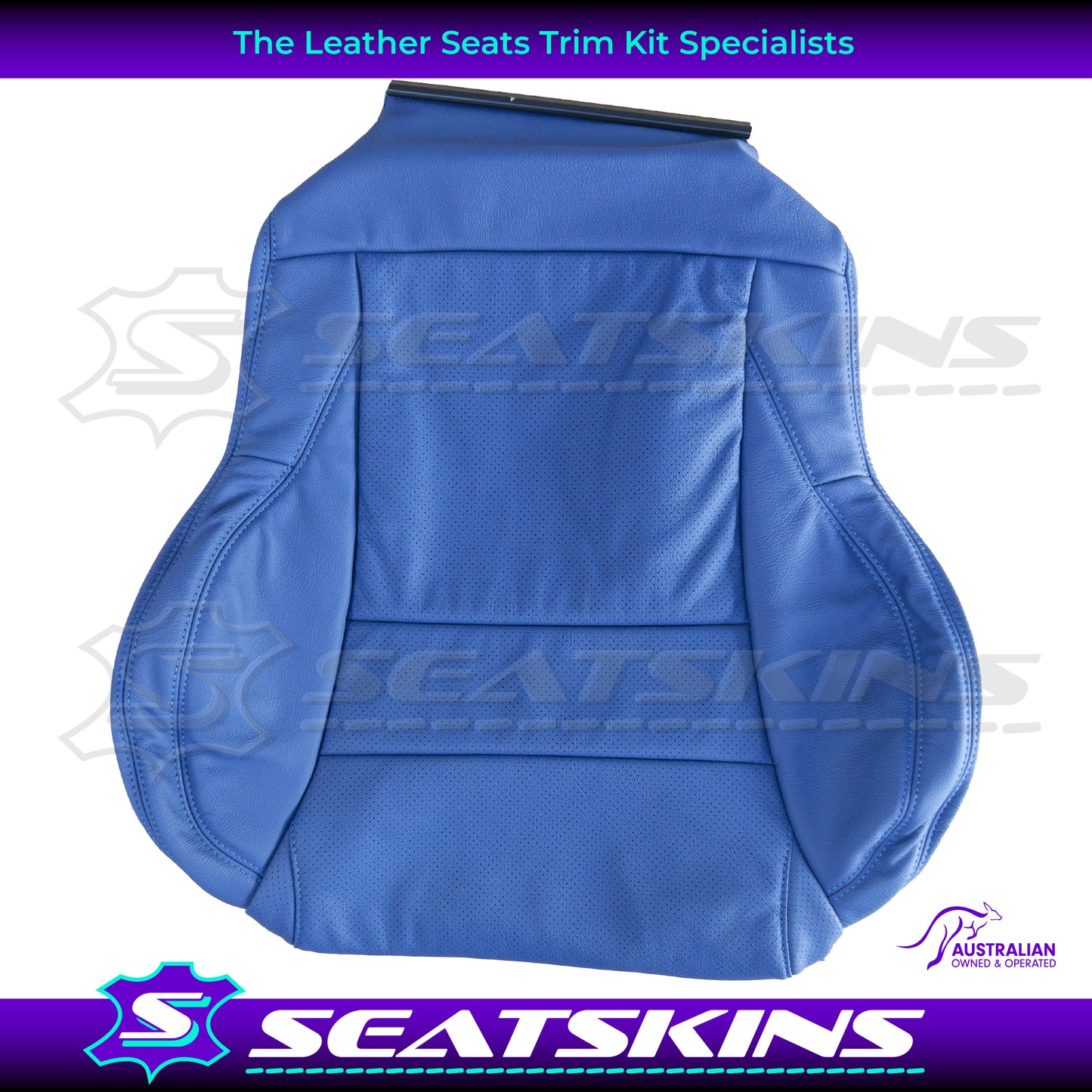LEATHER SEATS TRIM KIT FOR HOLDEN HSV VY / VZ COULSON 2 SEATS BLUE SS LOGOS
