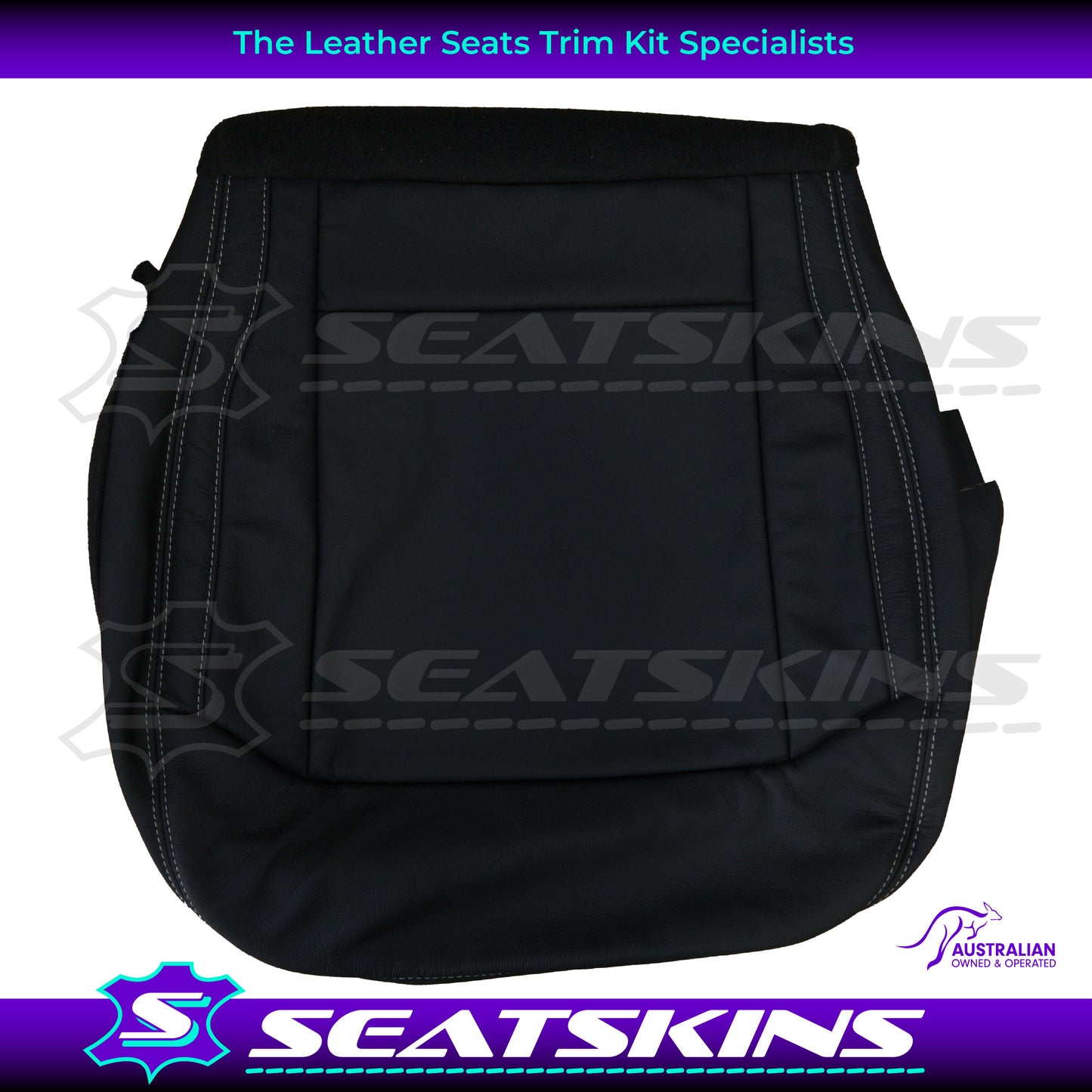 LEATHER SEATS TRIM KIT FOR FORD RANGER XL/XLT/SUPER DUTY FRONT SEATS BLACK & SILVER