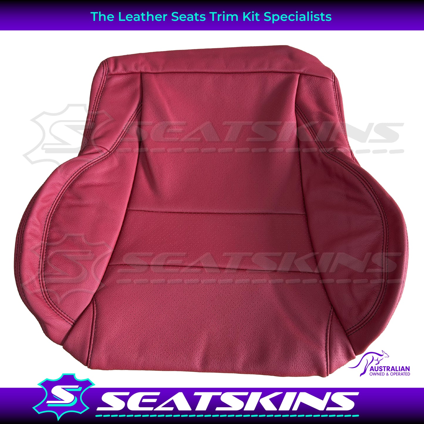 LEATHER SEATS TRIM KIT FOR HSV COULSON 2 SEATER VT/VX RED LEATHER BLACK SS LOGO