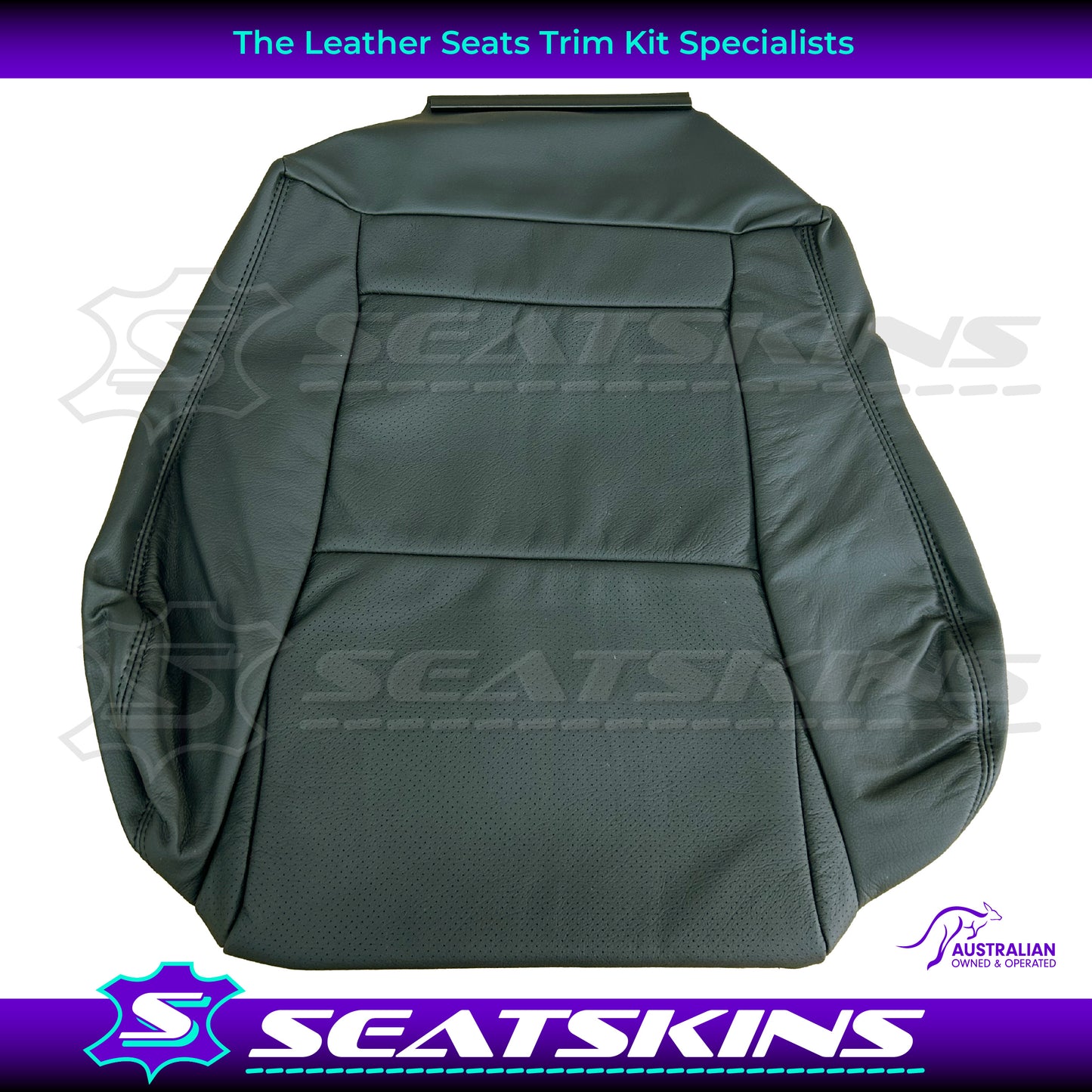 LEATHER SEATS TRIM KIT SKINS TO FIT HOLDEN VY SERIES 1 UTE BLACK/SILVER DIY INST