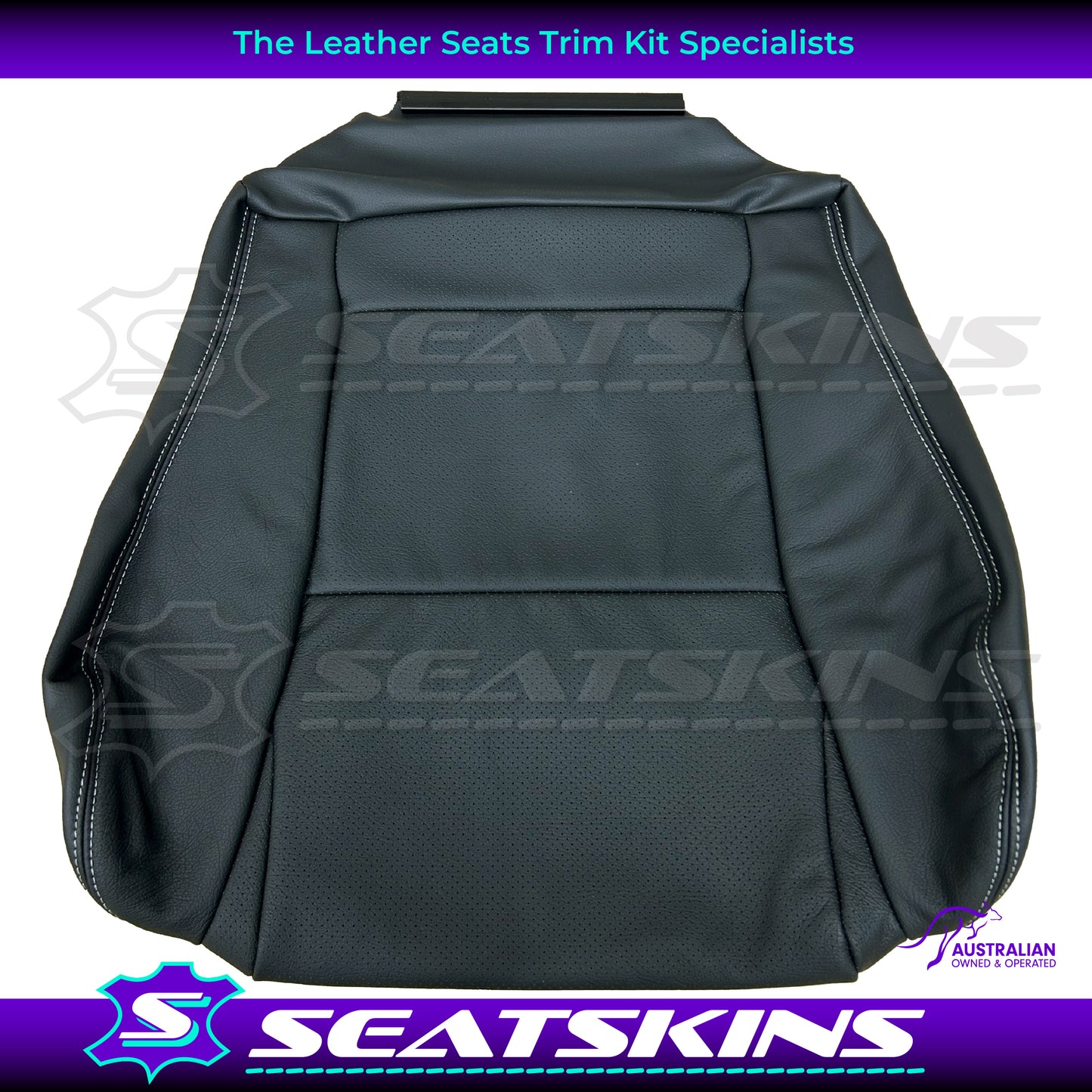 LEATHER SEATS TRIM KIT FOR HOLDEN VY SS SERIES 1 UTE WHITE STITCHING