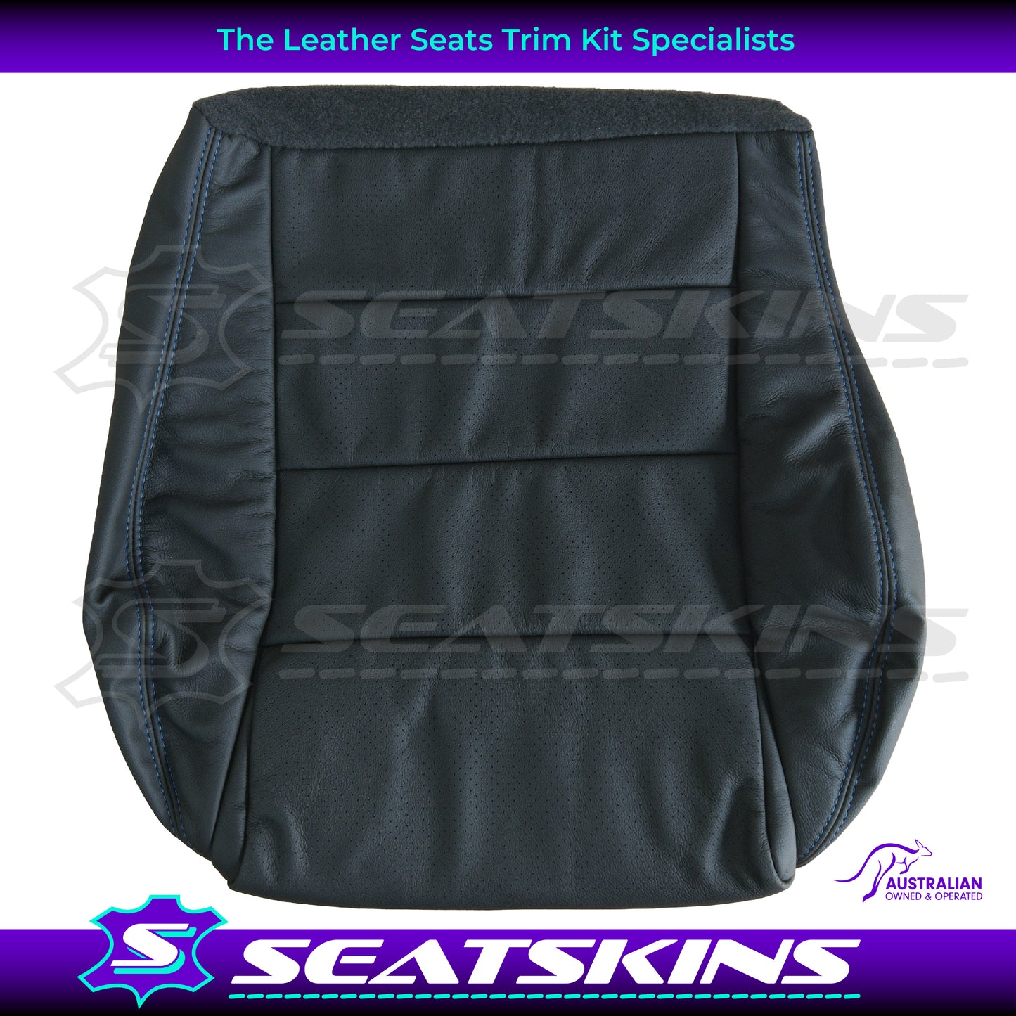LEATHER SEATS TRIM KIT SKINS FOR FORD BA/BF FALCON BLUE XR6 TURBO LOGO