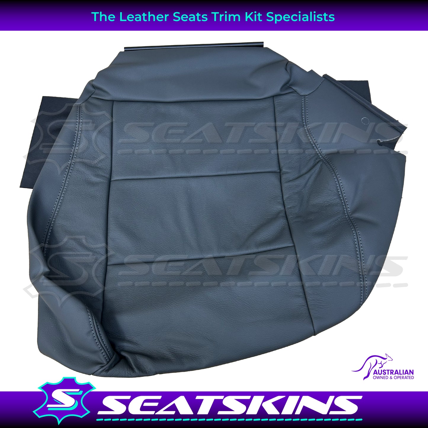 LEATHER SEATS TRIM KIT FOR TOYOTA 100/105 SERIES DARK GREY GREY STITCHING 2 FRONT SEAT GXL