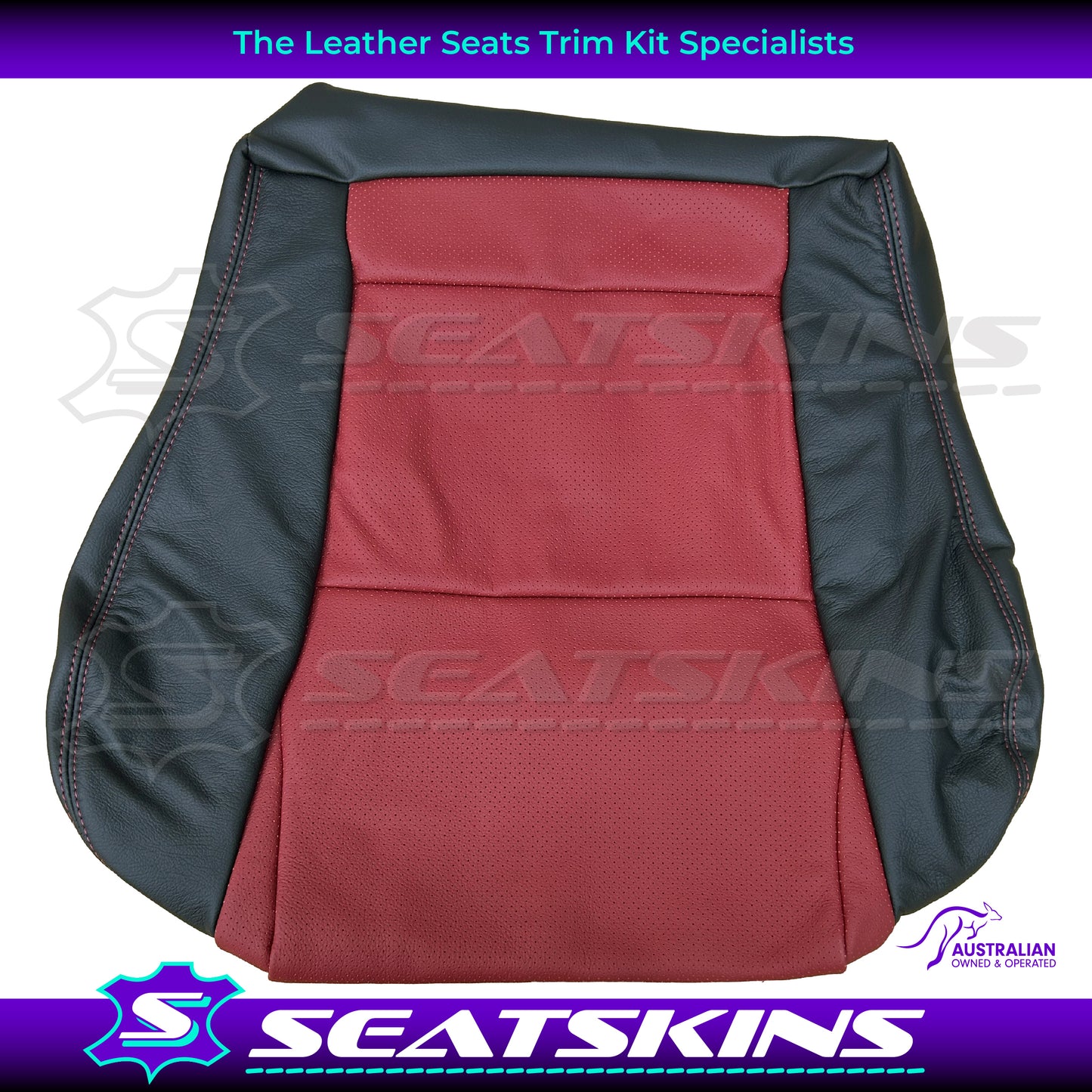 LEATHER SEATS TRIM KIT FOR HOLDEN SS VY SERIES 2 / VZ UTE RED AND ANTHRACITE LEATHER