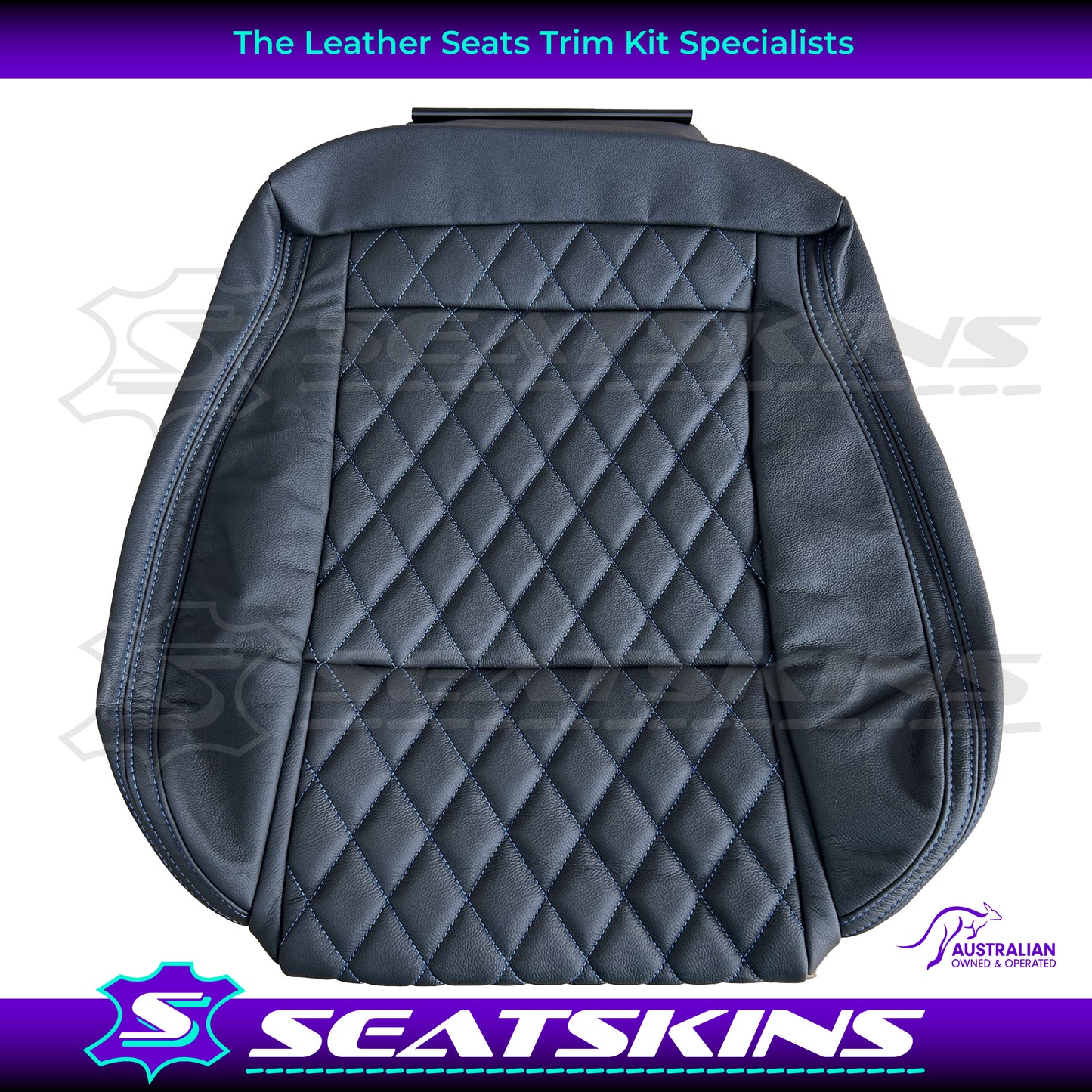 LEATHER SEATS TRIM KIT FOR HOLDEN VE SSV UTE PURPLE DIAMOND STITCH SSV LOGO
