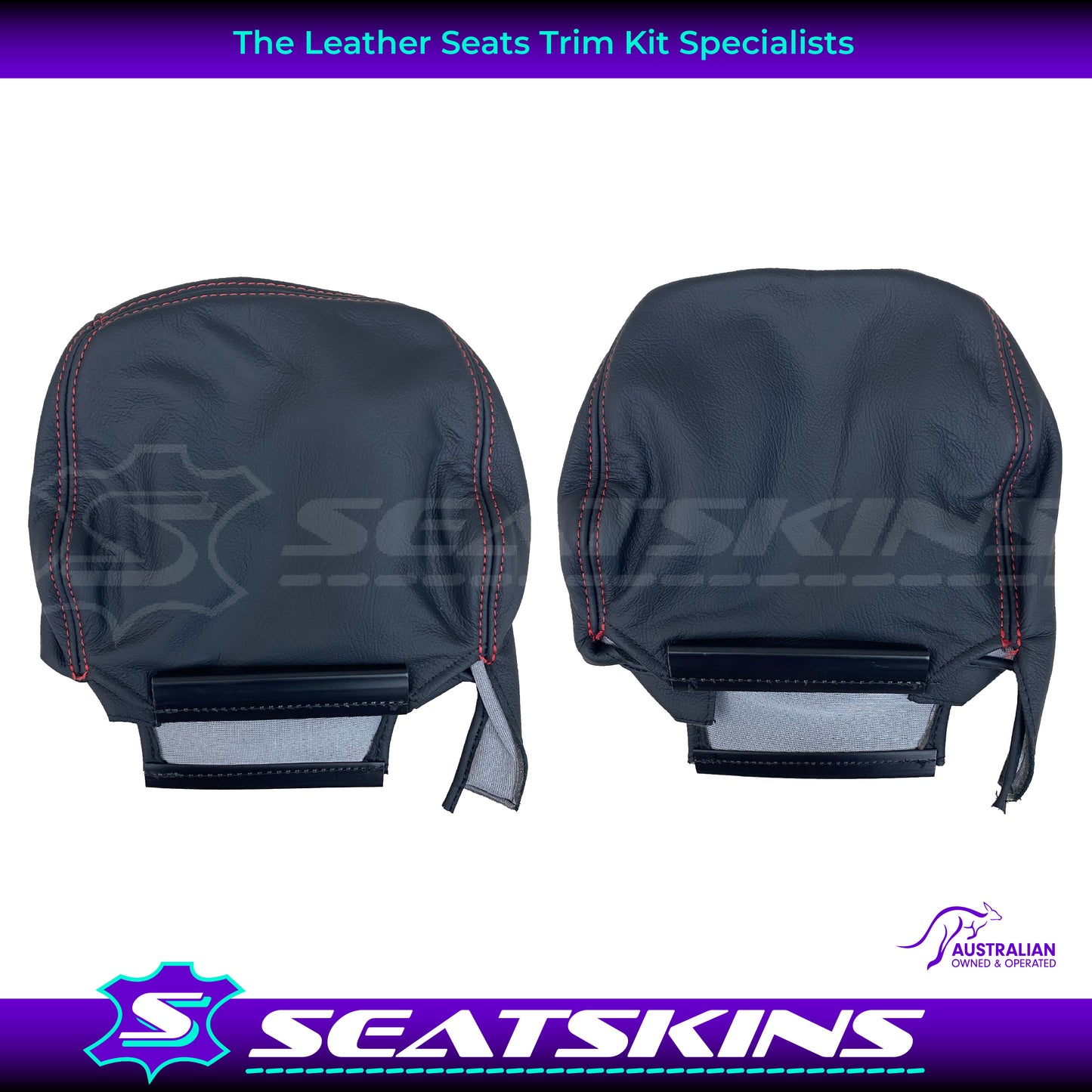 LEATHER SEATS TRIM KIT FOR HSV VZ R8 CLUBSPORT SEDAN ANTHRACITE DOUBLE DIAMOND RED