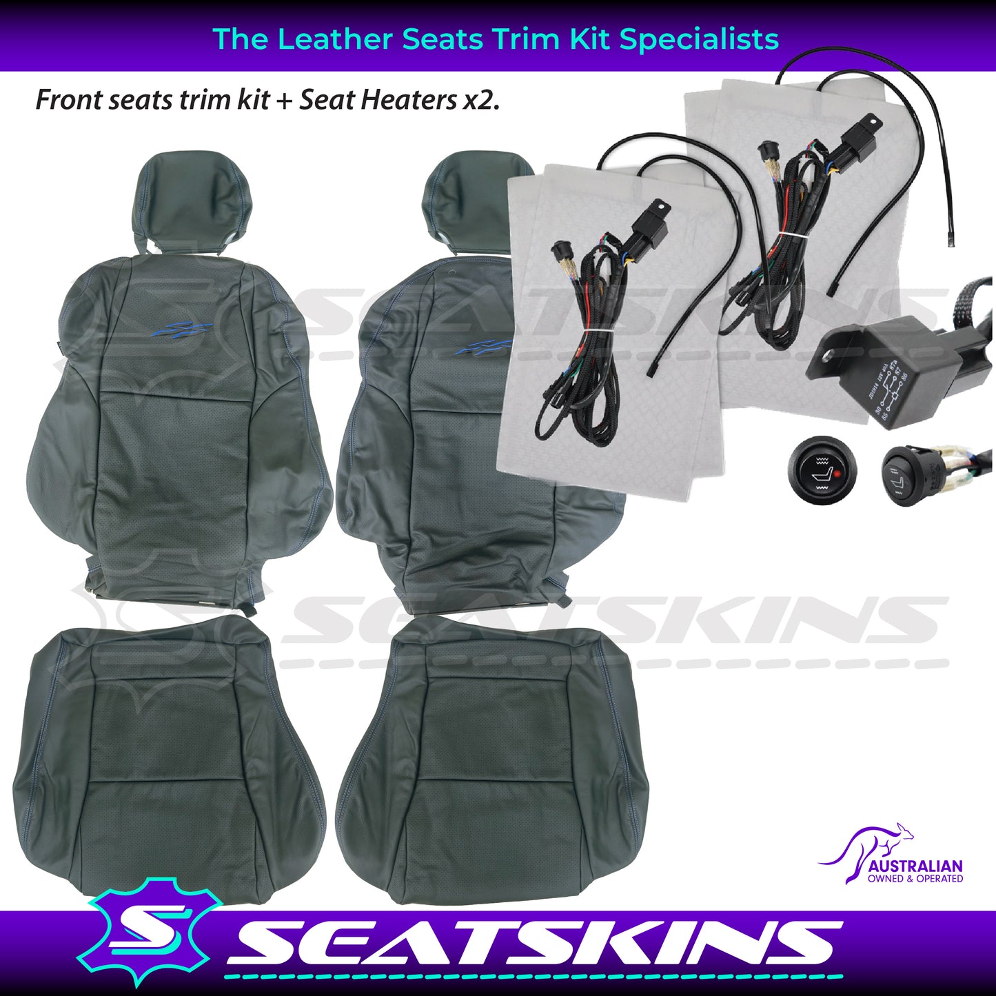 LEATHER SEATS TRIM KIT FOR VY SS SERIES 2 / VZ SS UTE CHOOSE YOUR COLOUR