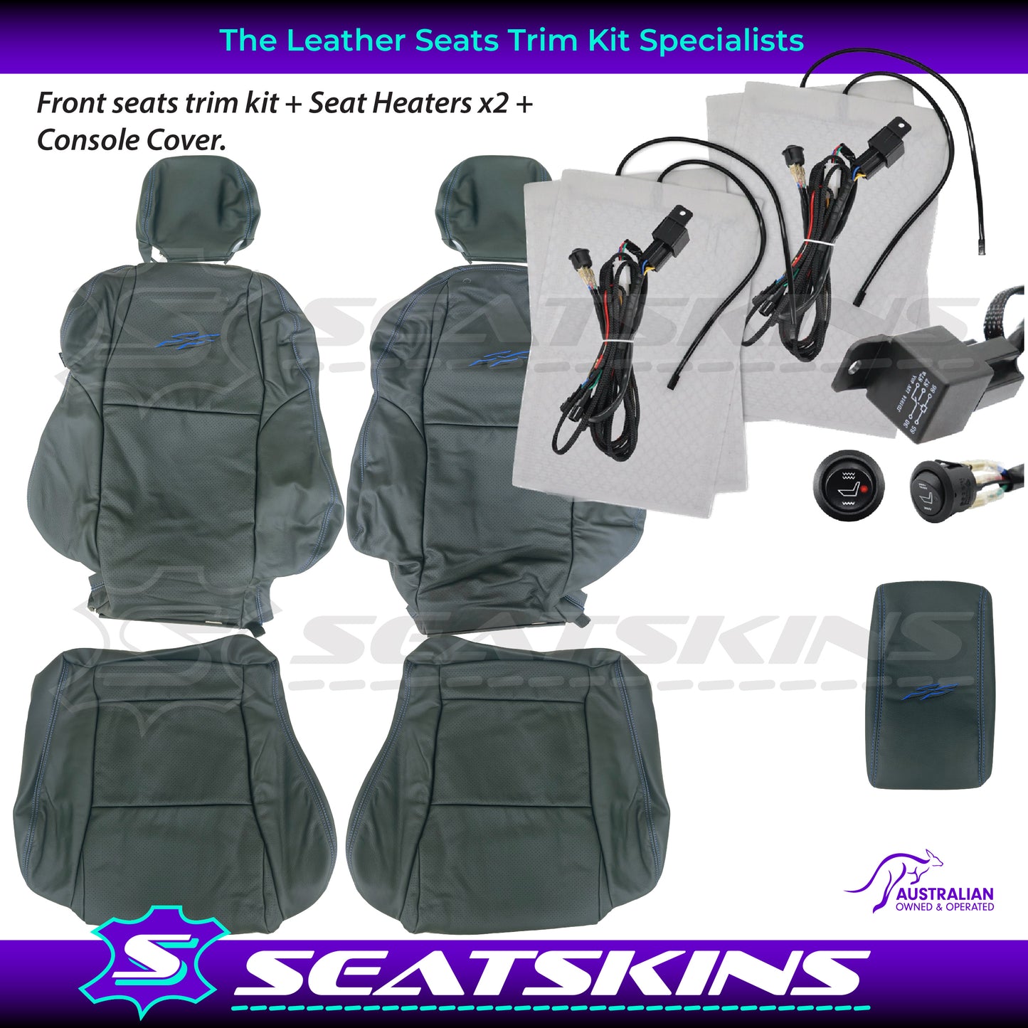 LEATHER SEATS TRIM KIT FOR VY SS SERIES 2 / VZ SS UTE CHOOSE YOUR COLOUR