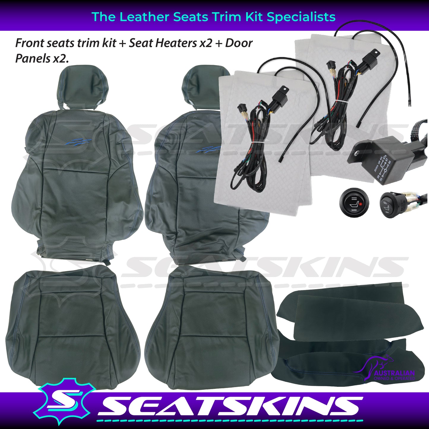 LEATHER SEATS TRIM KIT FOR VY SS SERIES 2 / VZ SS UTE CHOOSE YOUR COLOUR