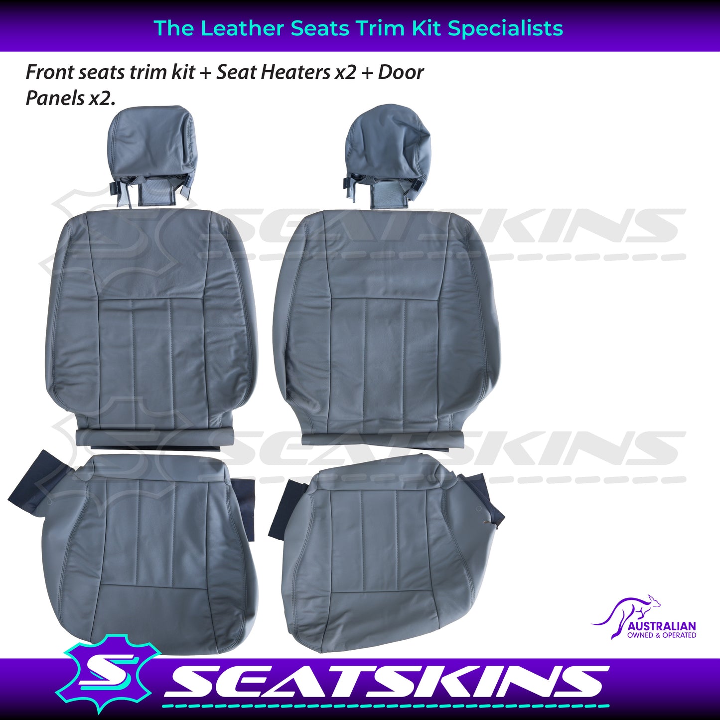 LEATHER SEATS TRIM KIT FOR TOYOTA LANDCRUISER 100 SERIES GXL GREY