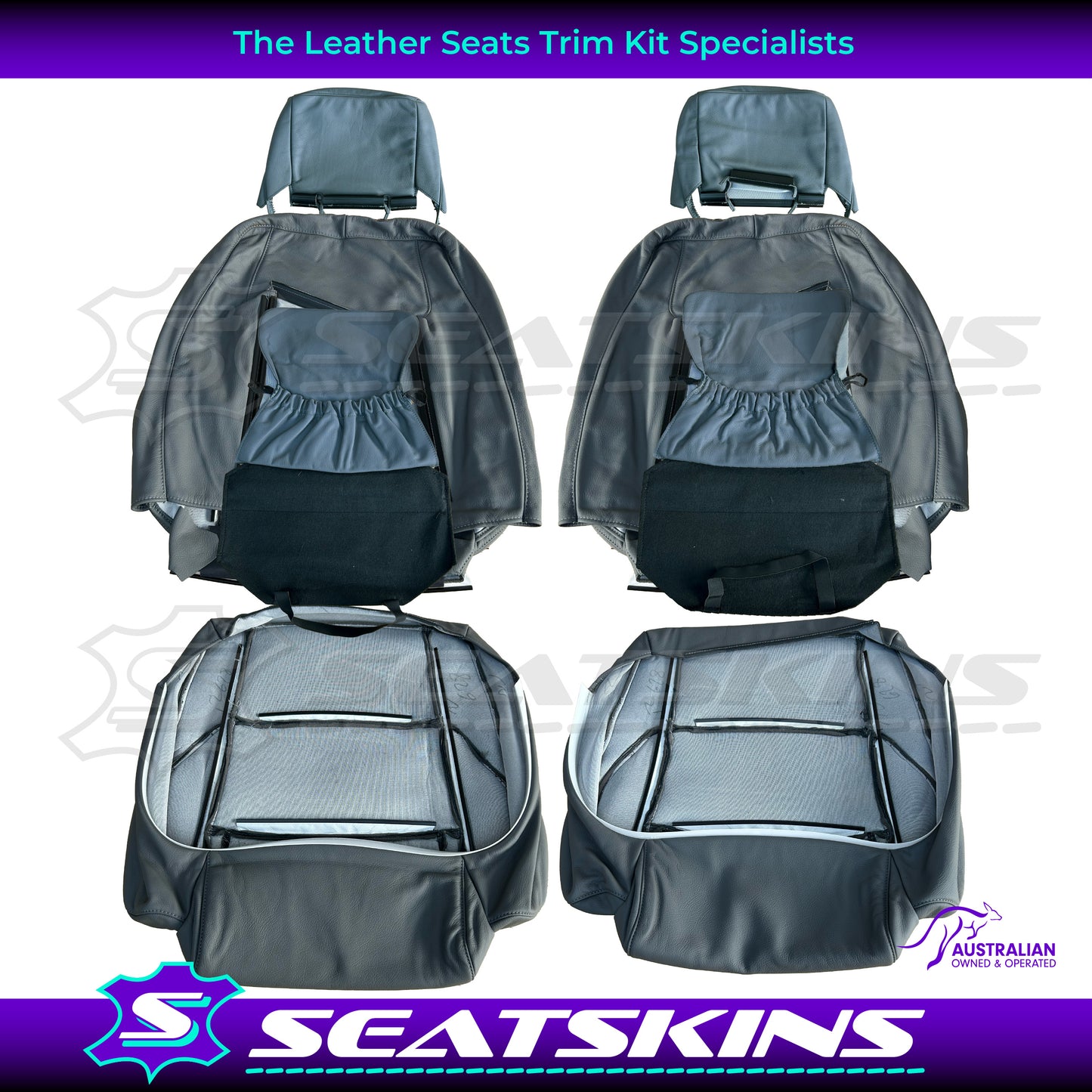 LEATHER SEATS TRIM KIT FOR HSV VS DEVONISH MALOO SENATOR CLUBSPORT GTS GREY 2 SEATS