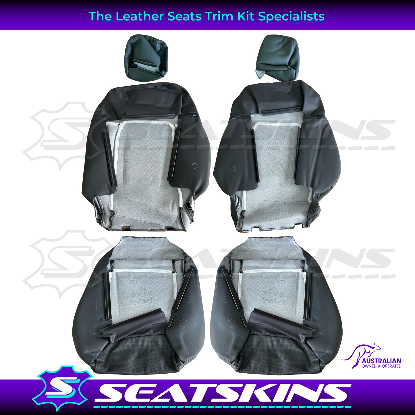 LEATHER SEATS TRIM KIT FOR HOLDEN VE SSV UTE SSV LOGO EMBROIDERED WITH RED V