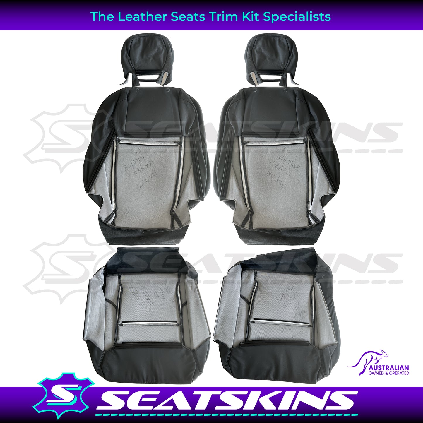 LEATHER SEATS TRIM KIT FOR HSV VT SENATOR PEWTER GREY 2 SEATER