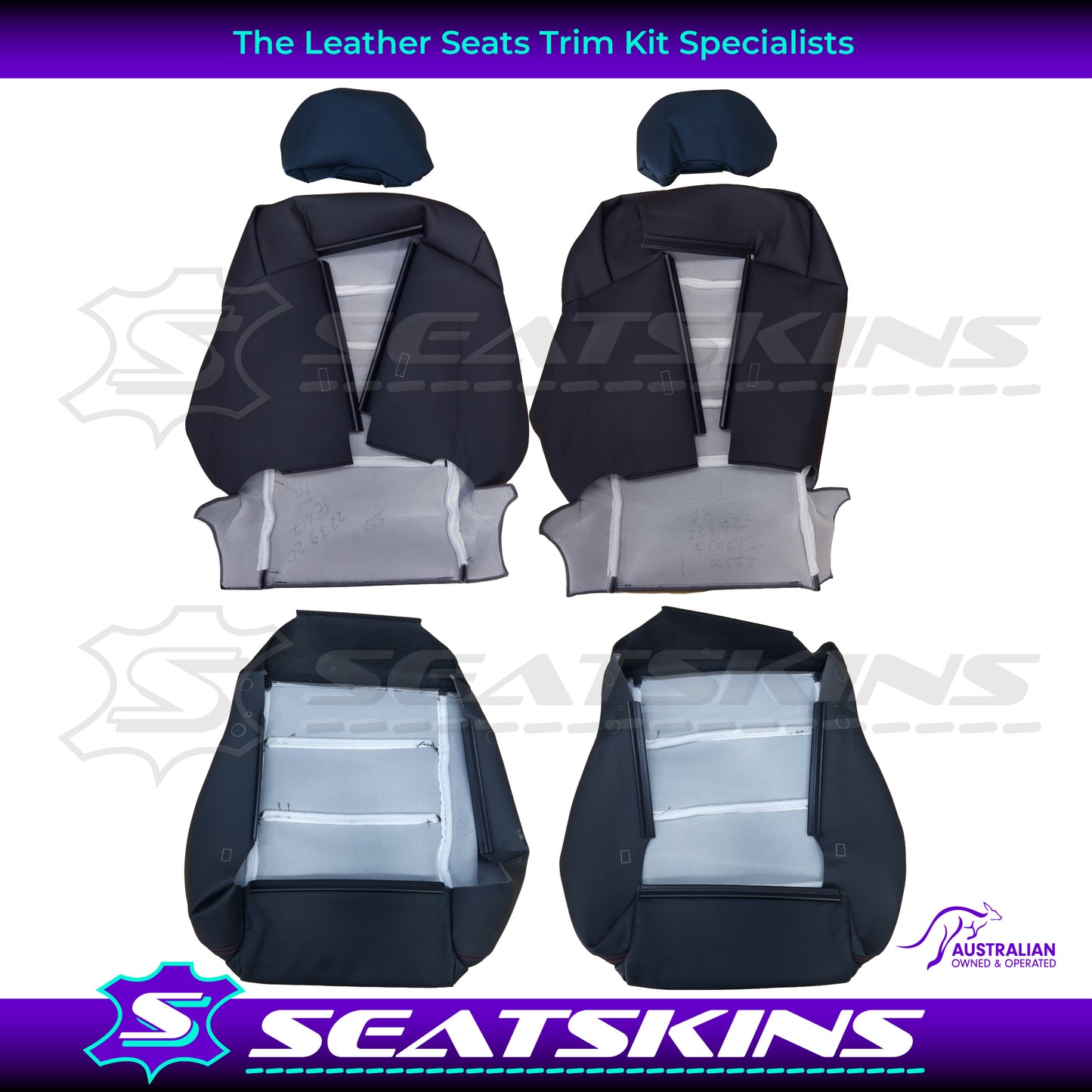 LEATHER SEATS TRIM KIT FOR FORD BA/BF CHOOSE YOUR COLOUR XR LOGO OEM STYLE