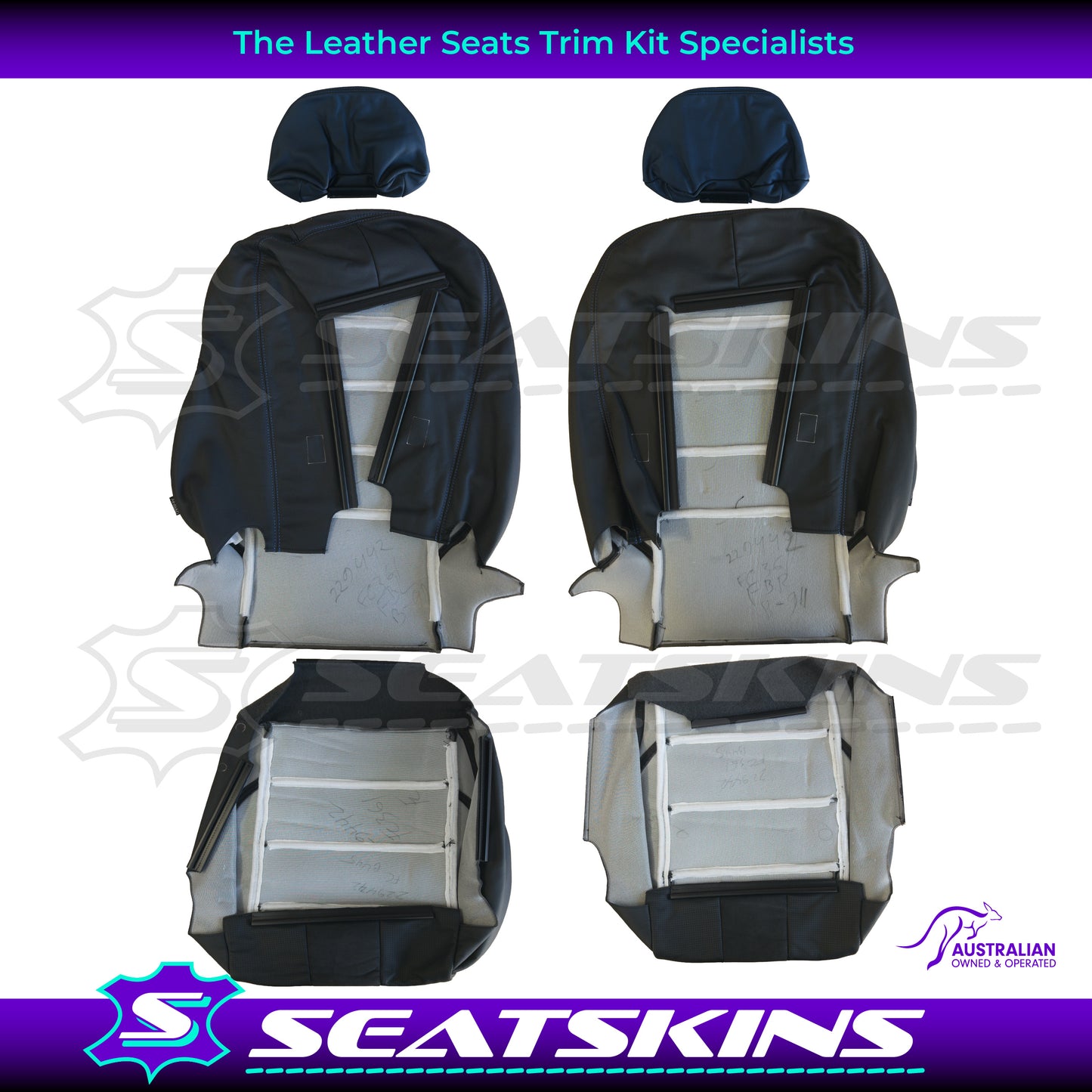 LEATHER SEATS TRIM KIT SKINS FOR FORD/FPV BA/BF GT 2 SEATER