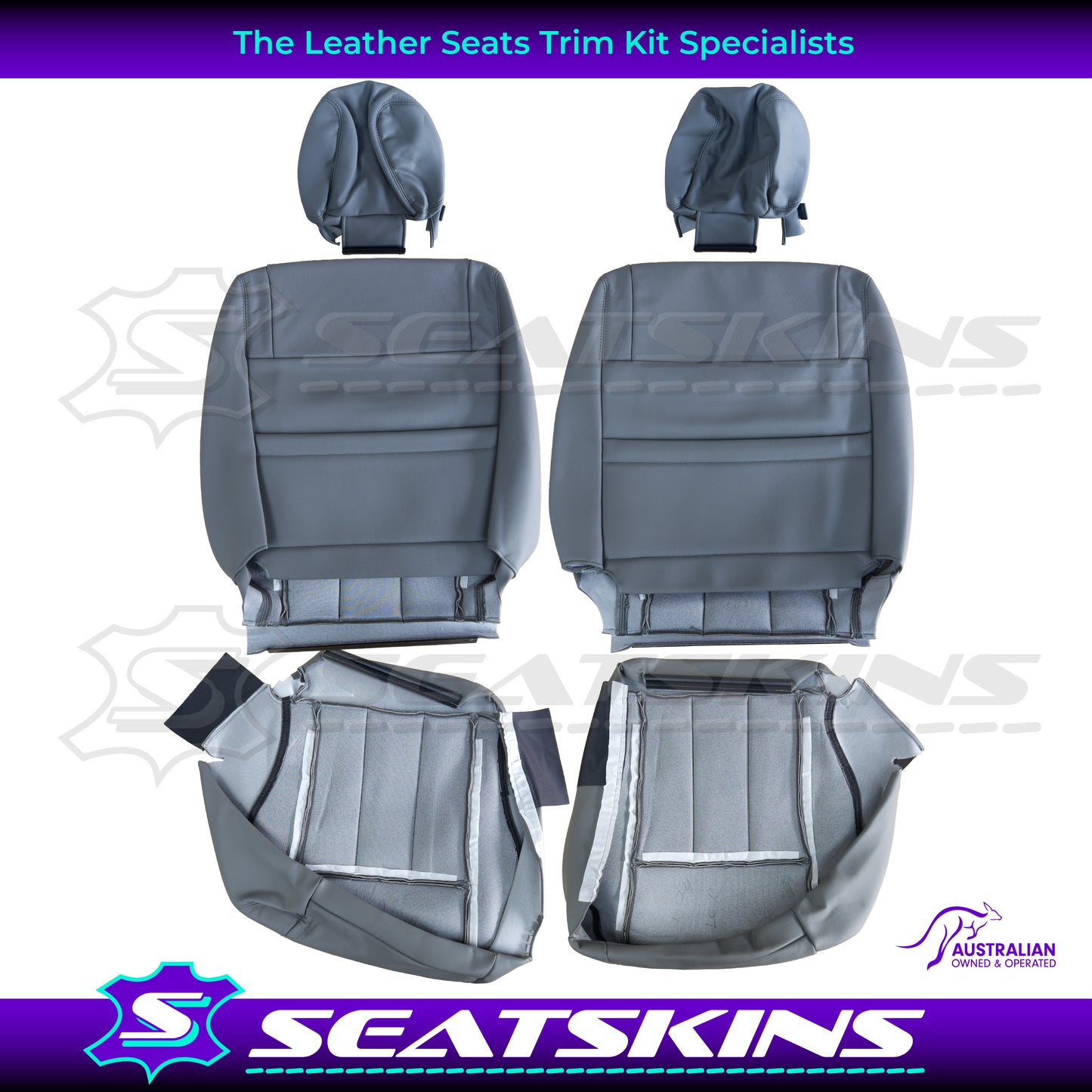 LEATHER SEATS TRIM KIT FOR TOYOTA LANDCRUISER 100 SERIES GXL GREY