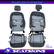 LEATHER SEATS TRIM KIT SKINS FOR TOYOTA LANDCRUISER 200 SERIES 60TH 2 SEATS GREY