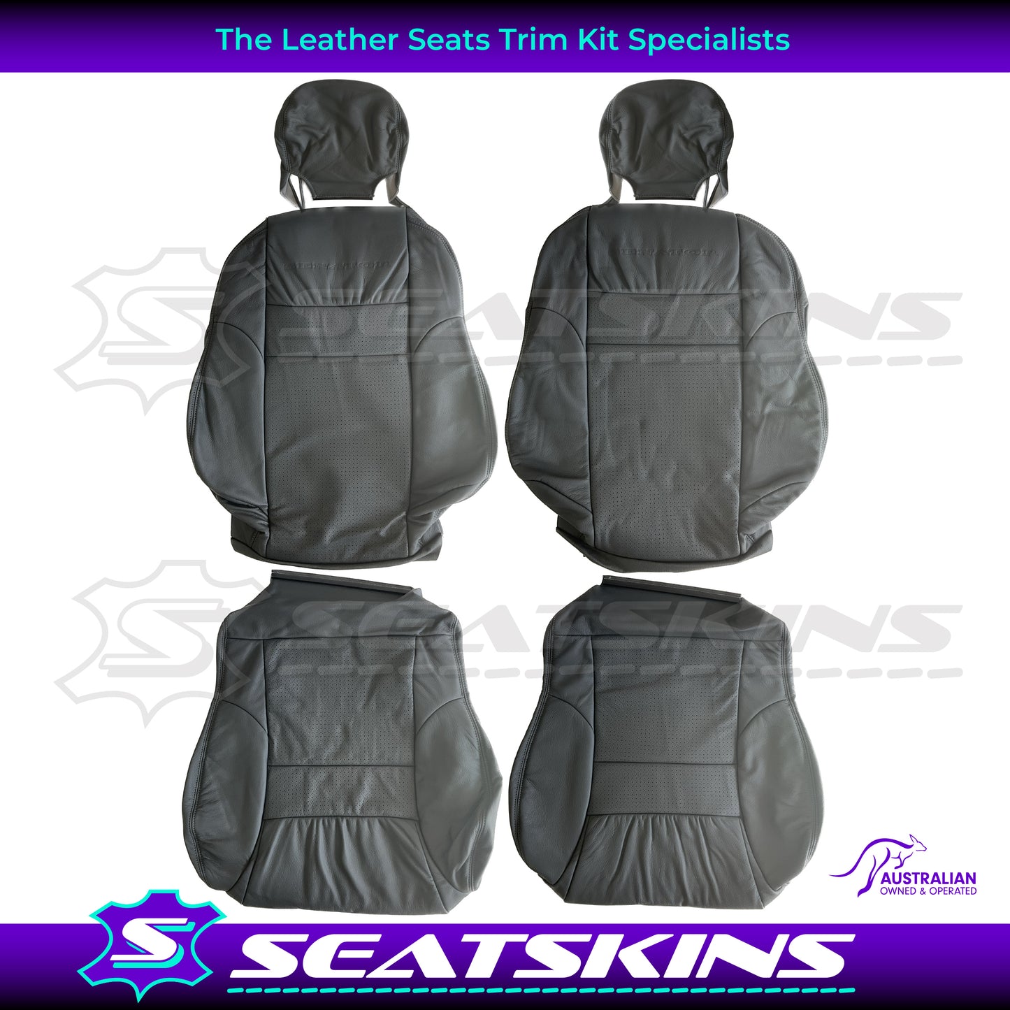 LEATHER SEATS TRIM KIT FOR HSV VT SENATOR PEWTER GREY 2 SEATER