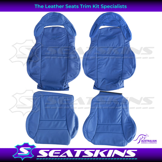 LEATHER SEATS TRIM KIT FOR HOLDEN HSV VY / VZ COULSON 2 SEATS BLUE SS LOGOS